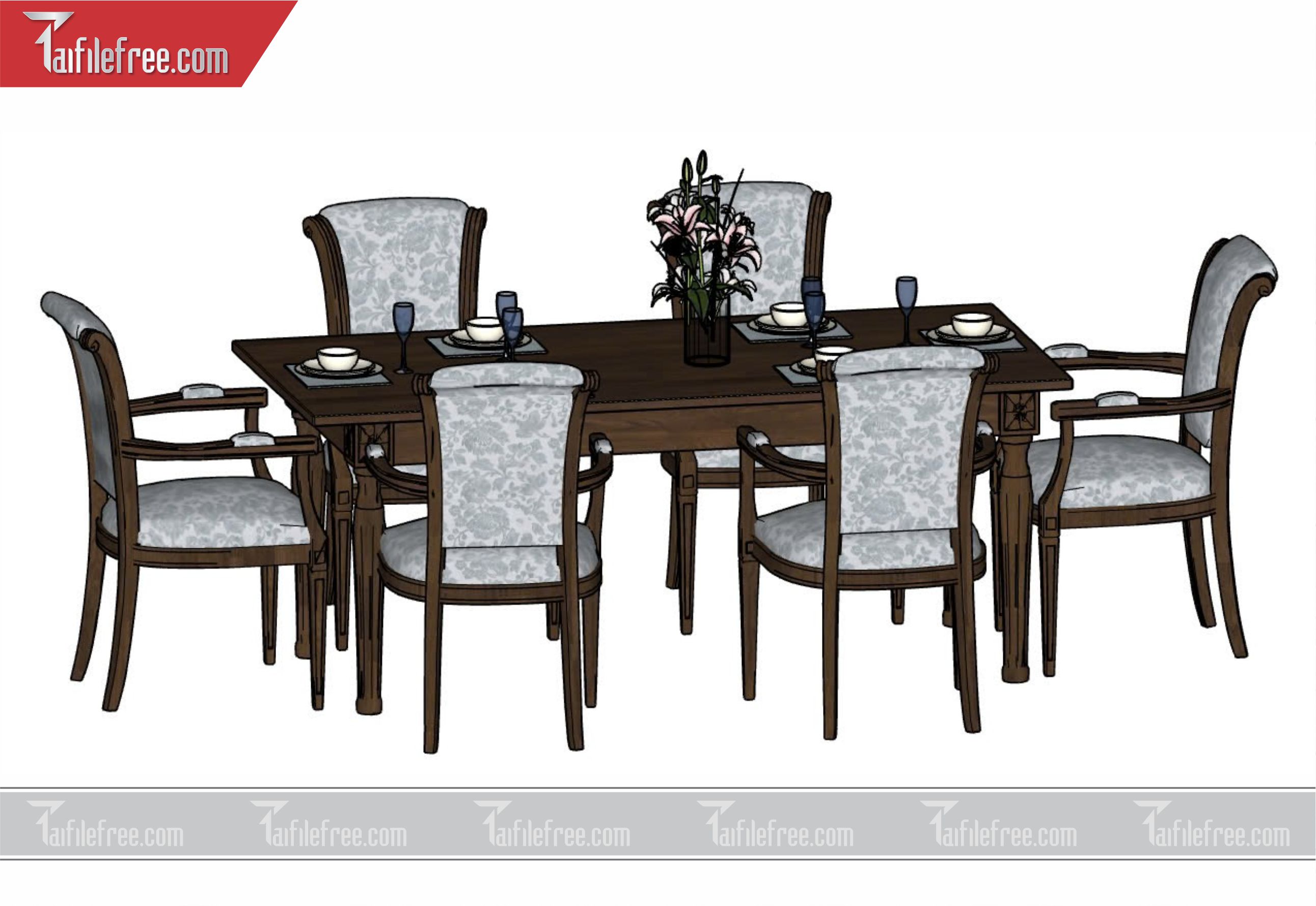 File 3D Sketchup Bàn Ăn_SK59