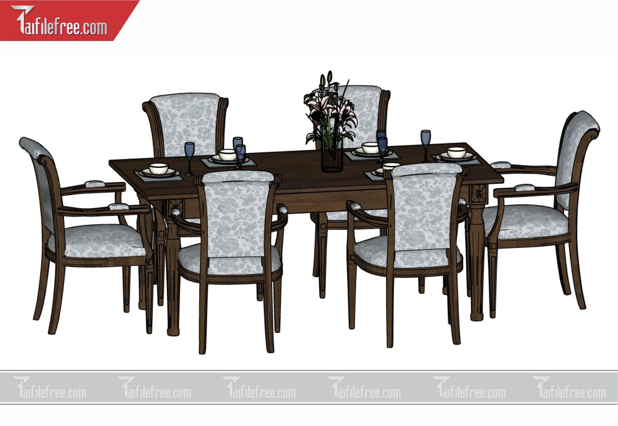 File 3D Sketchup Bàn Ăn_SK59