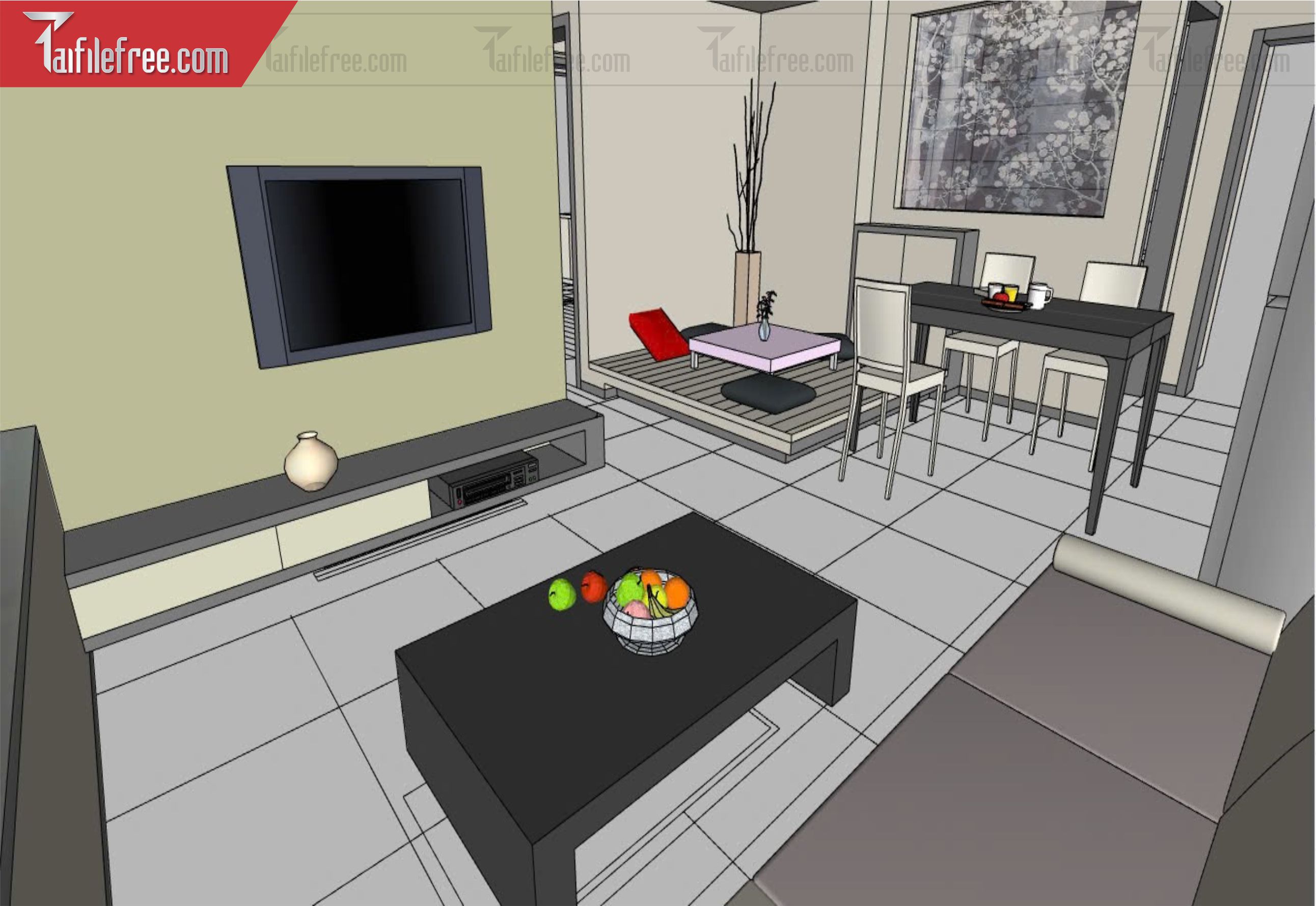 File 3D Sketchup Phòng Khách _SK627