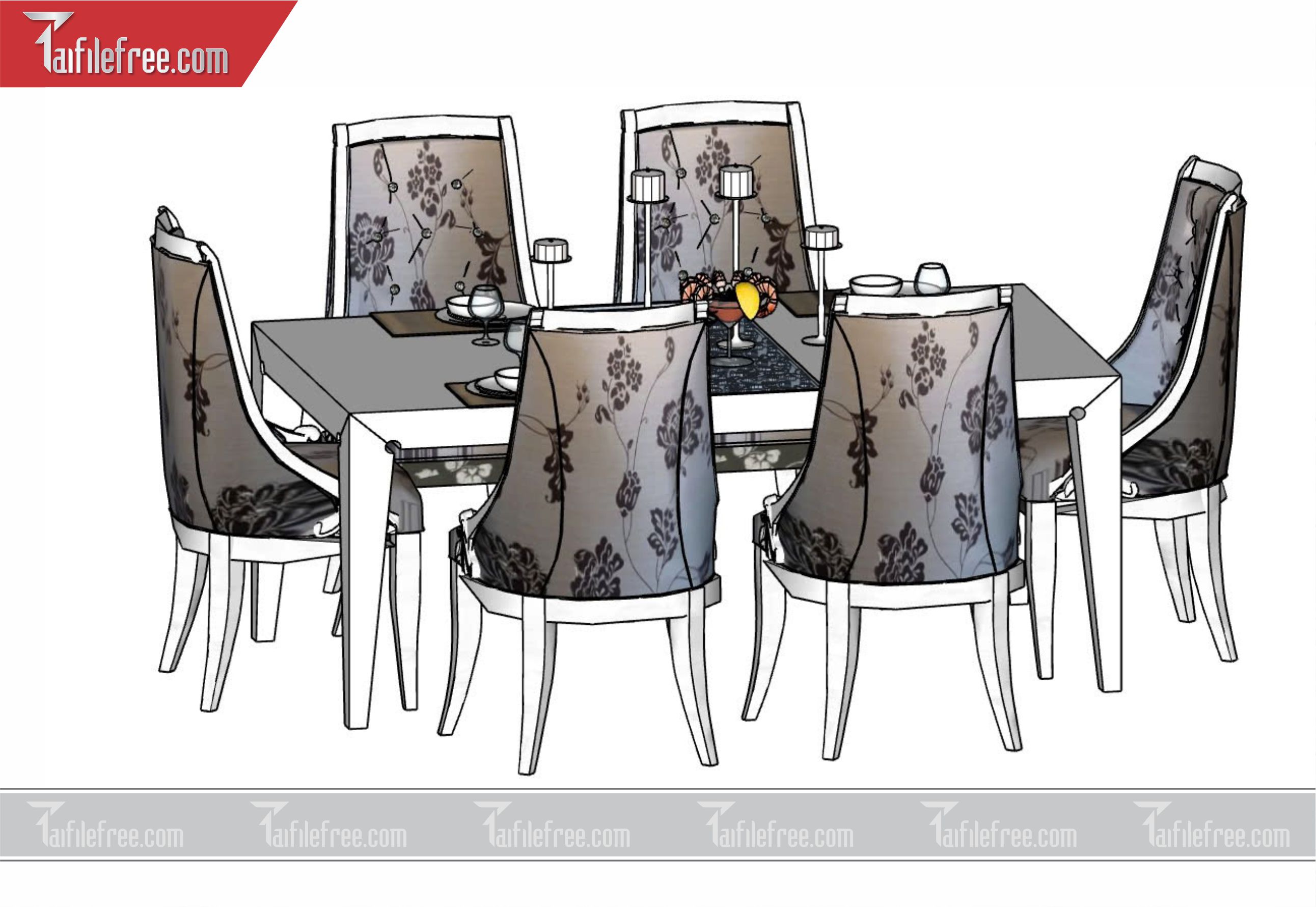 File 3D Sketchup Bàn Ăn_SK63