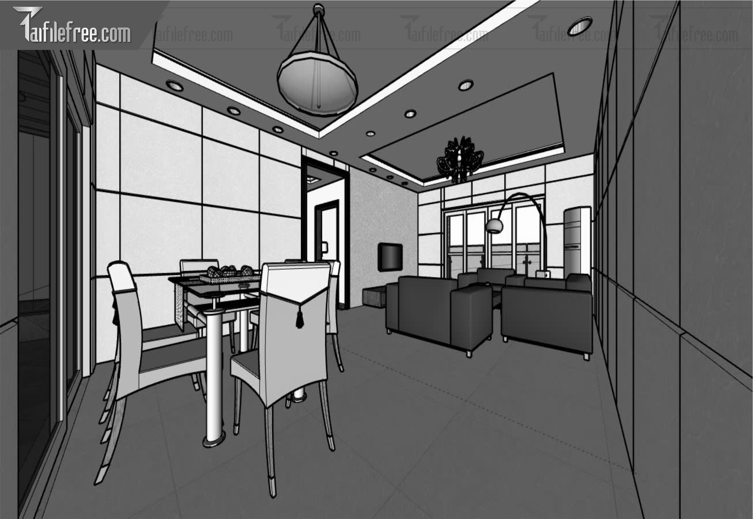 File 3D Sketchup Phòng Khách _SK631