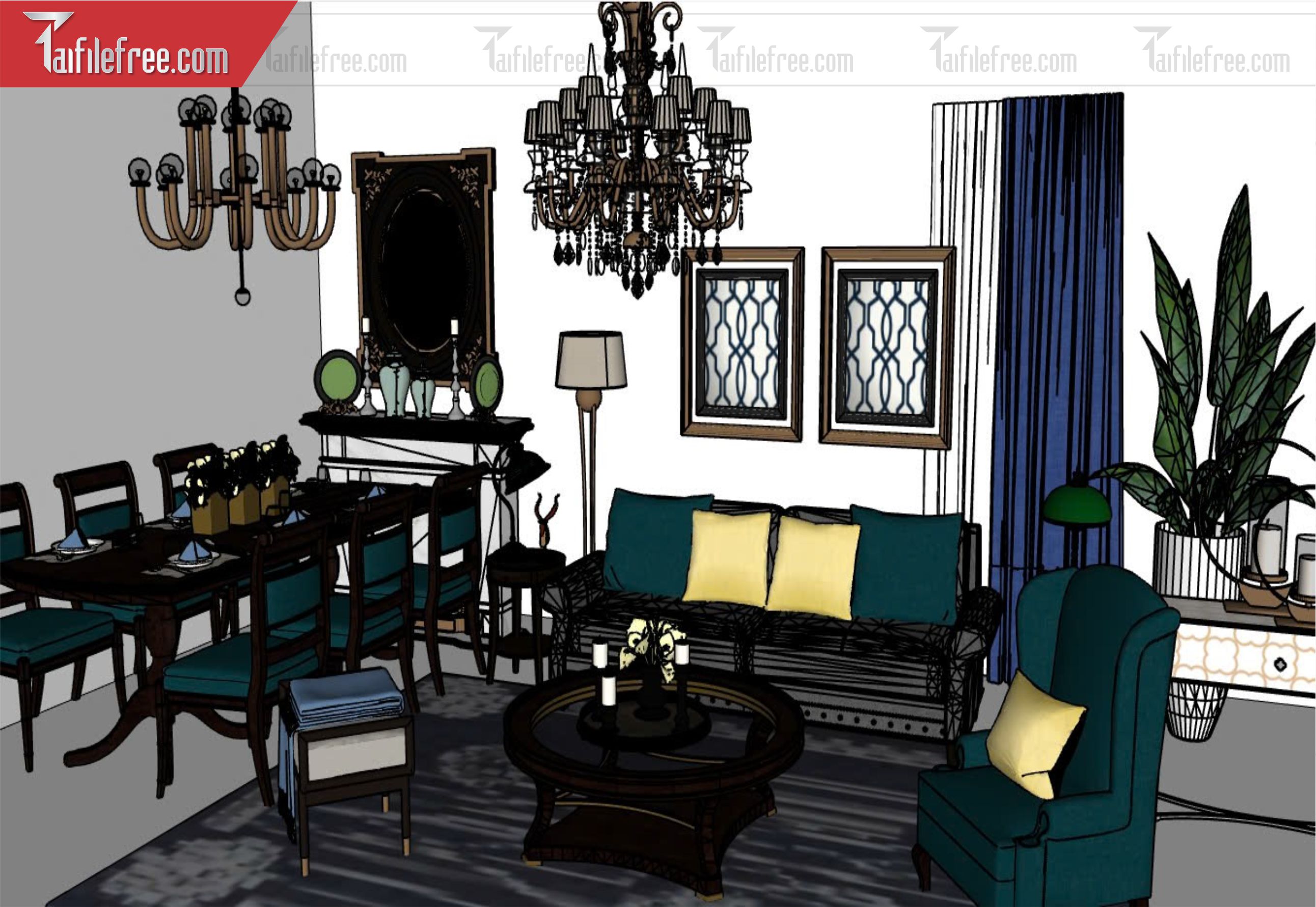 File 3D Sketchup Phòng Khách _SK655