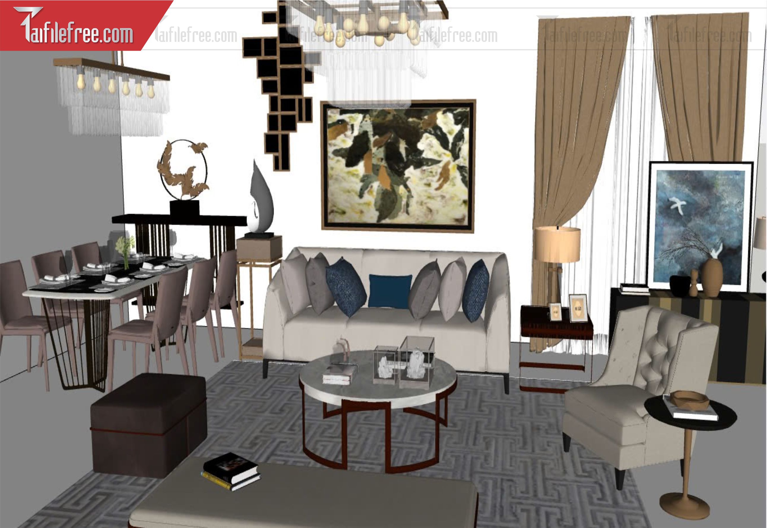 File 3D Sketchup Phòng Khách _SK657