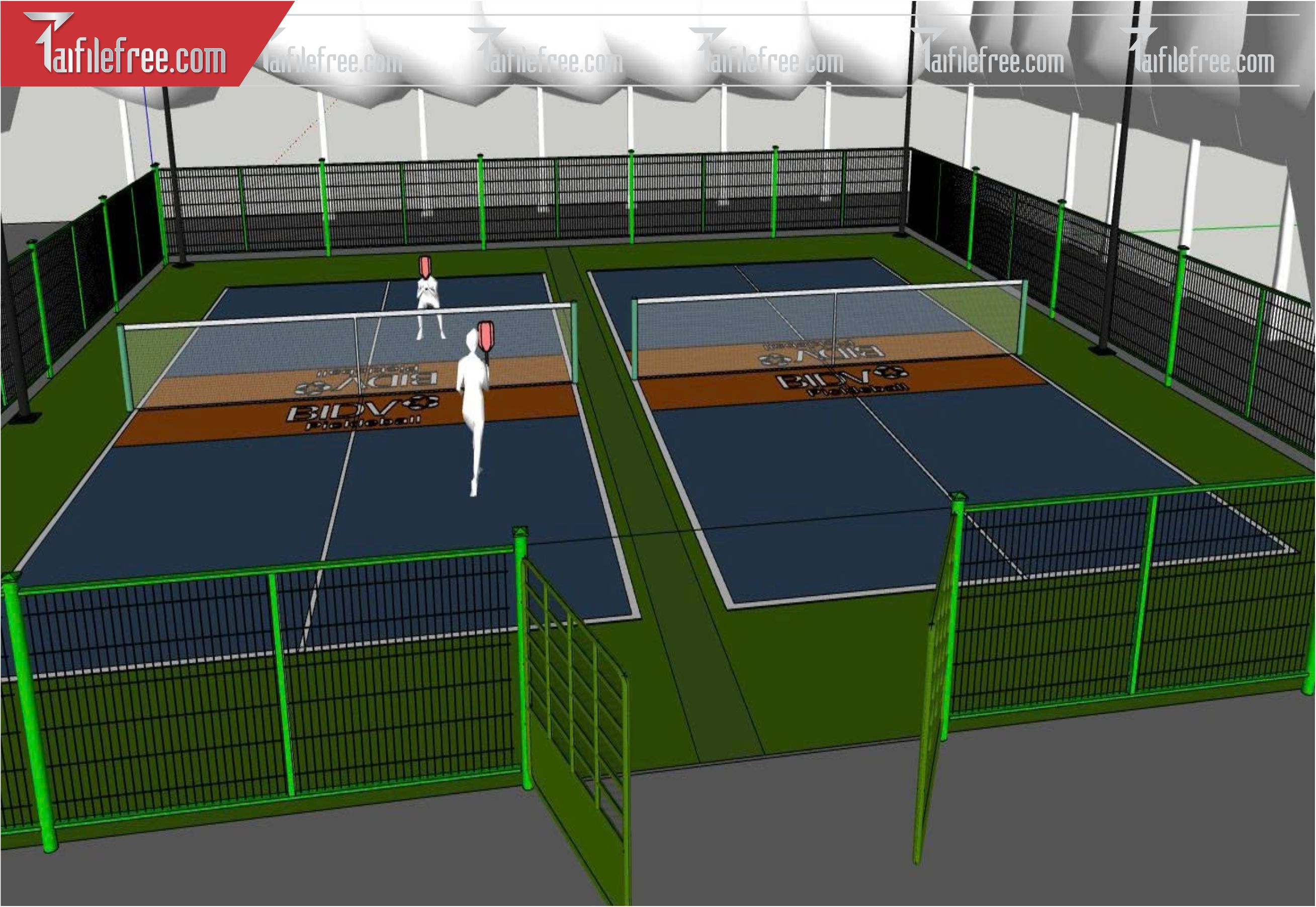 File 3D Sketchup Sân Đánh Cầu Lông _SK689