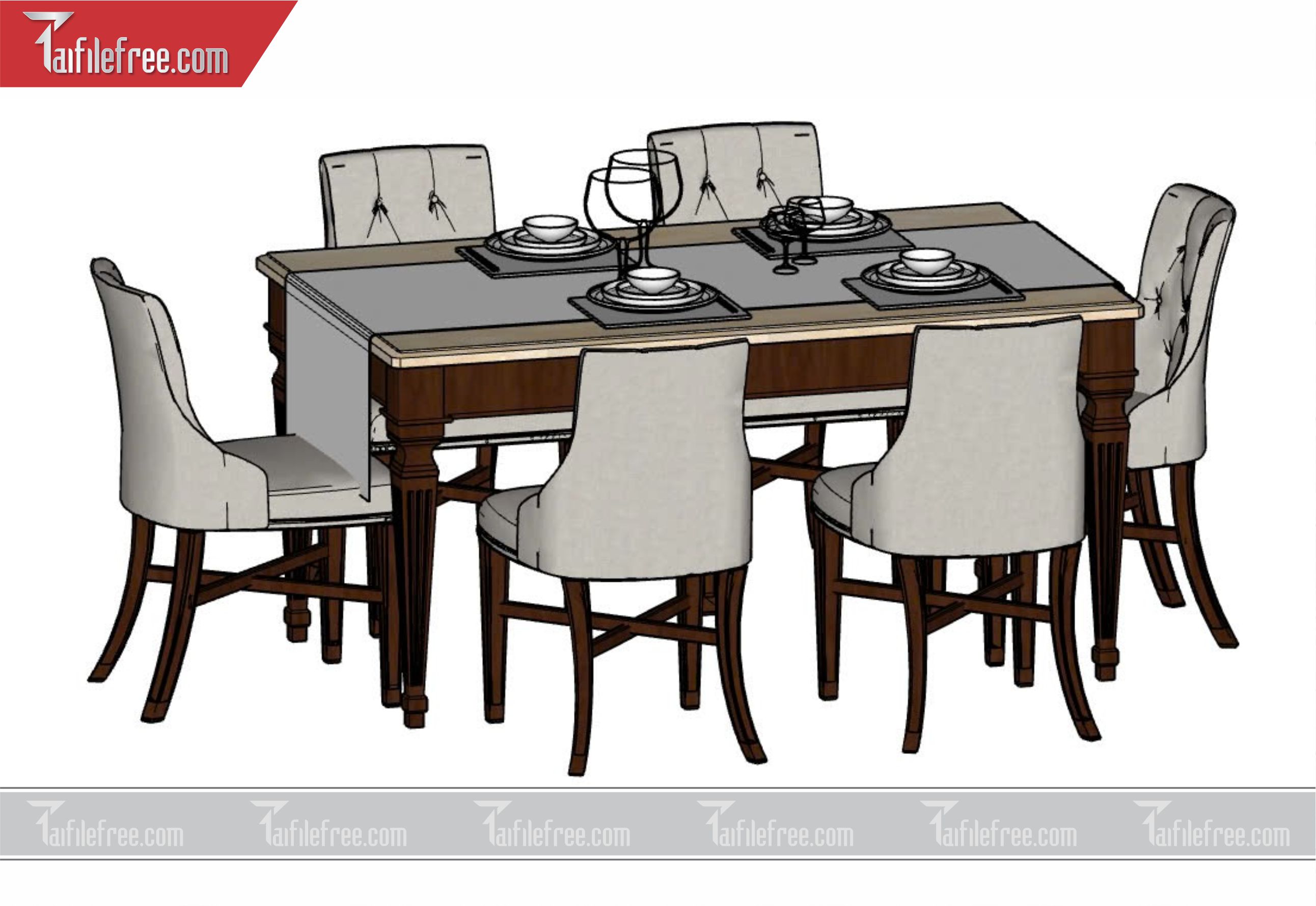 File 3D Sketchup Bàn Ăn_SK70