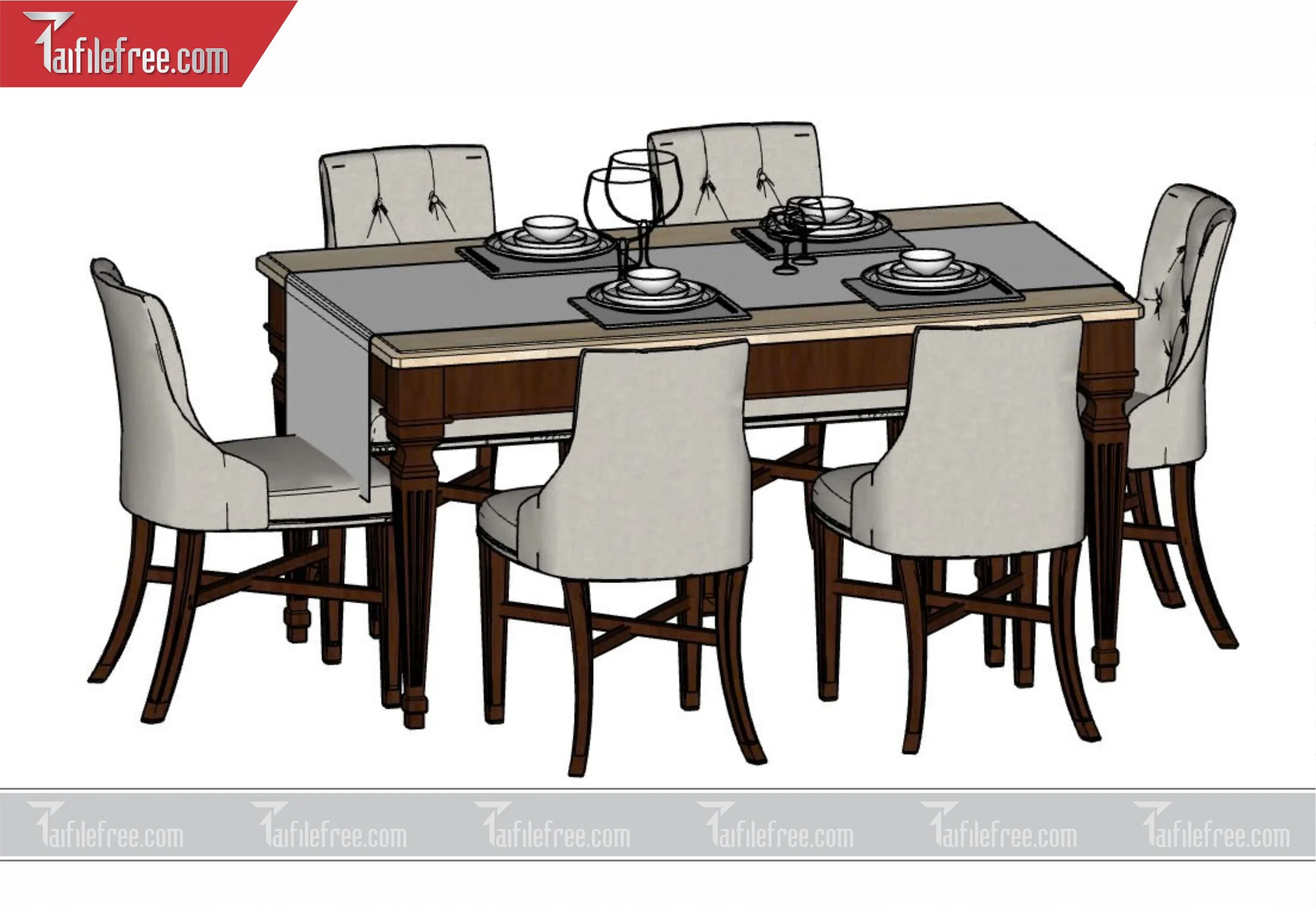 File 3D Sketchup Bàn Ăn_SK70