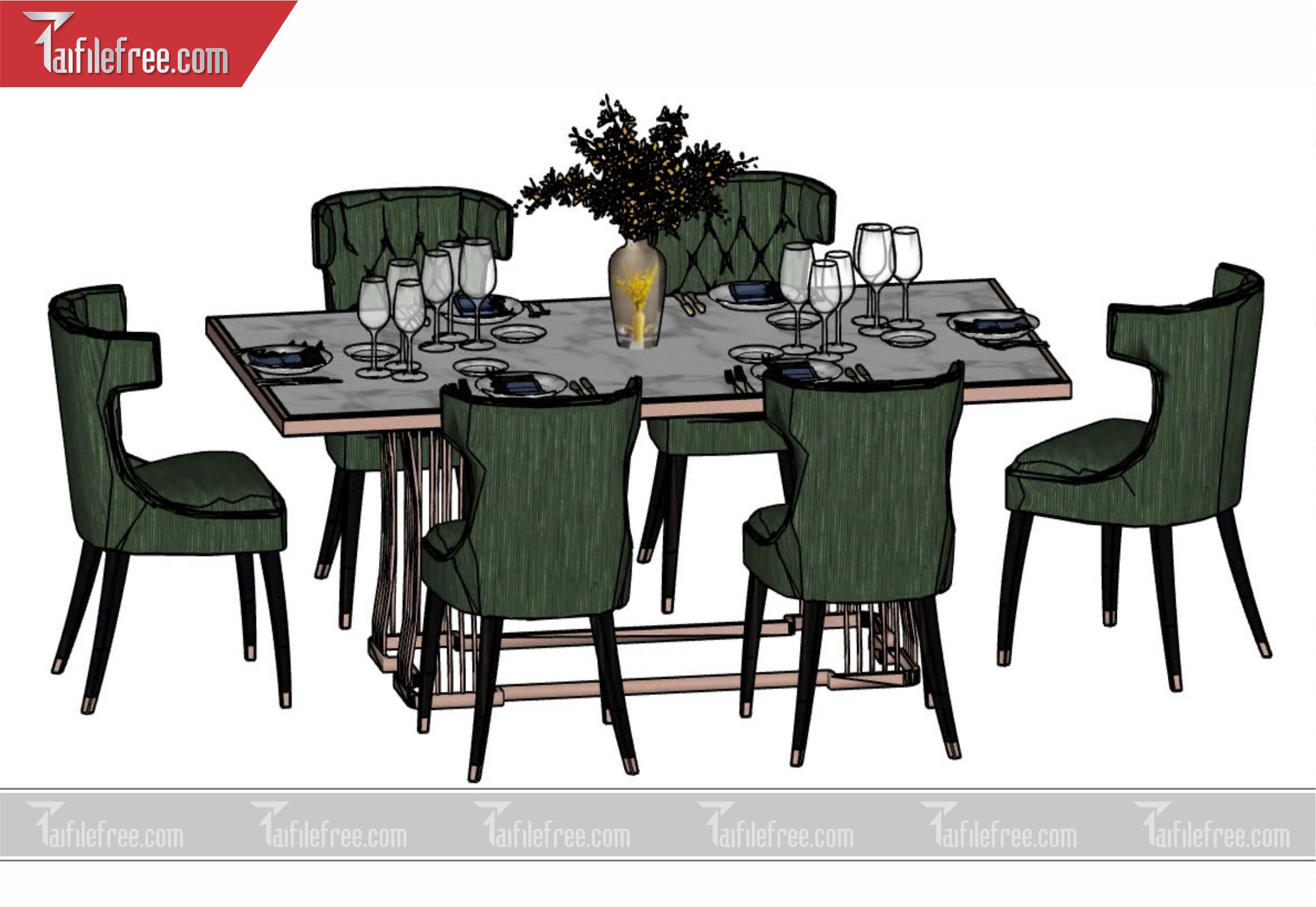 File 3D Sketchup Bàn Ăn_SK71