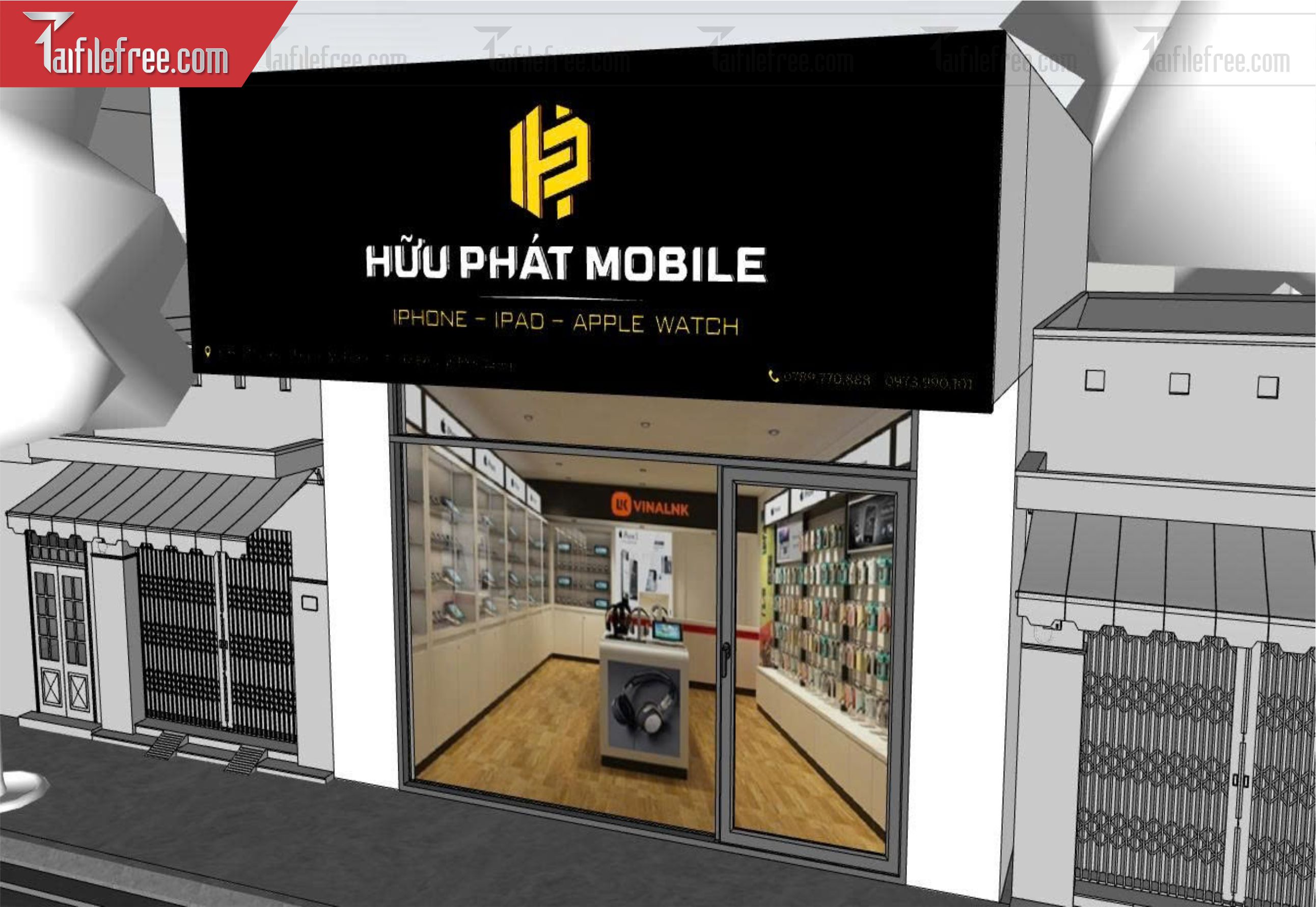 File 3D Sketchup Tiệm Điện Thoại_SK729