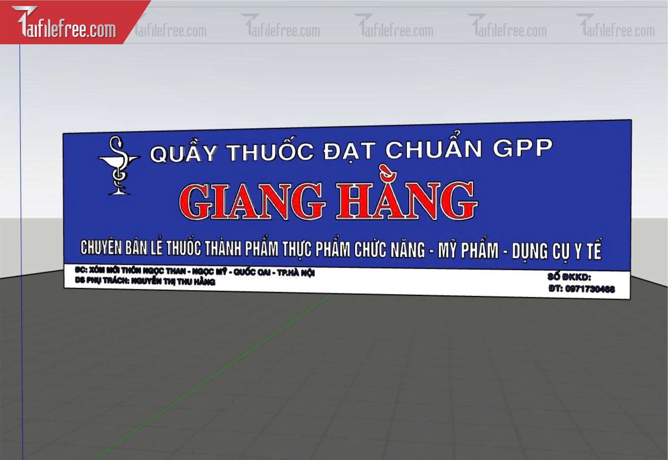 File 3D Sketchup Bảng Hiệu Quầy Thuốc Giang Hằng_SK730
