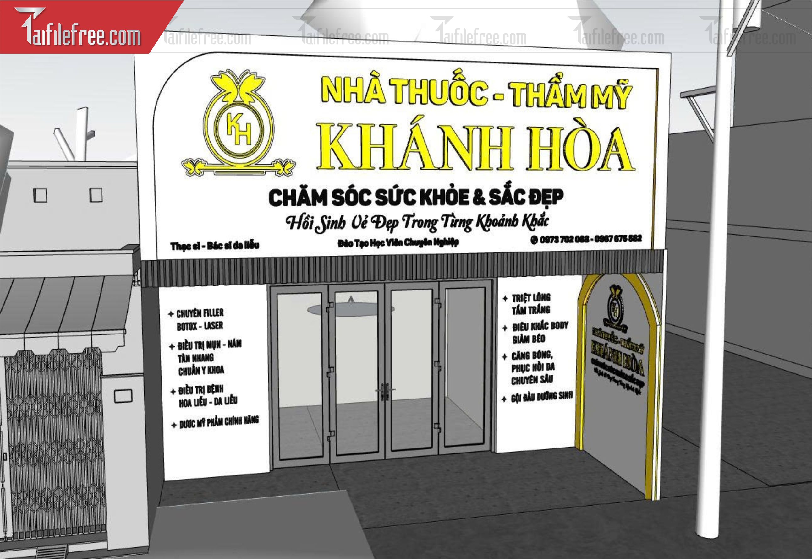 File 3D Sketchup Bảng Hiệu Nhà Thuốc_SK732