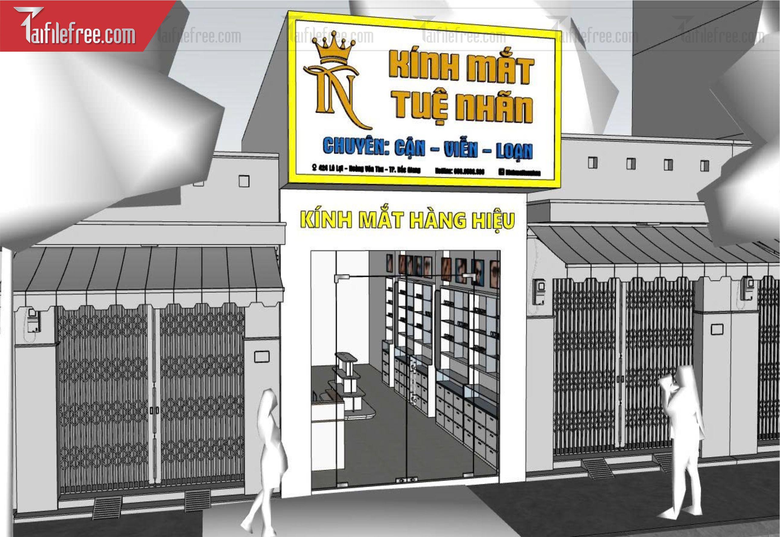 File 3D Sketchup Cửa Hàng Mắt Kiến_SK736