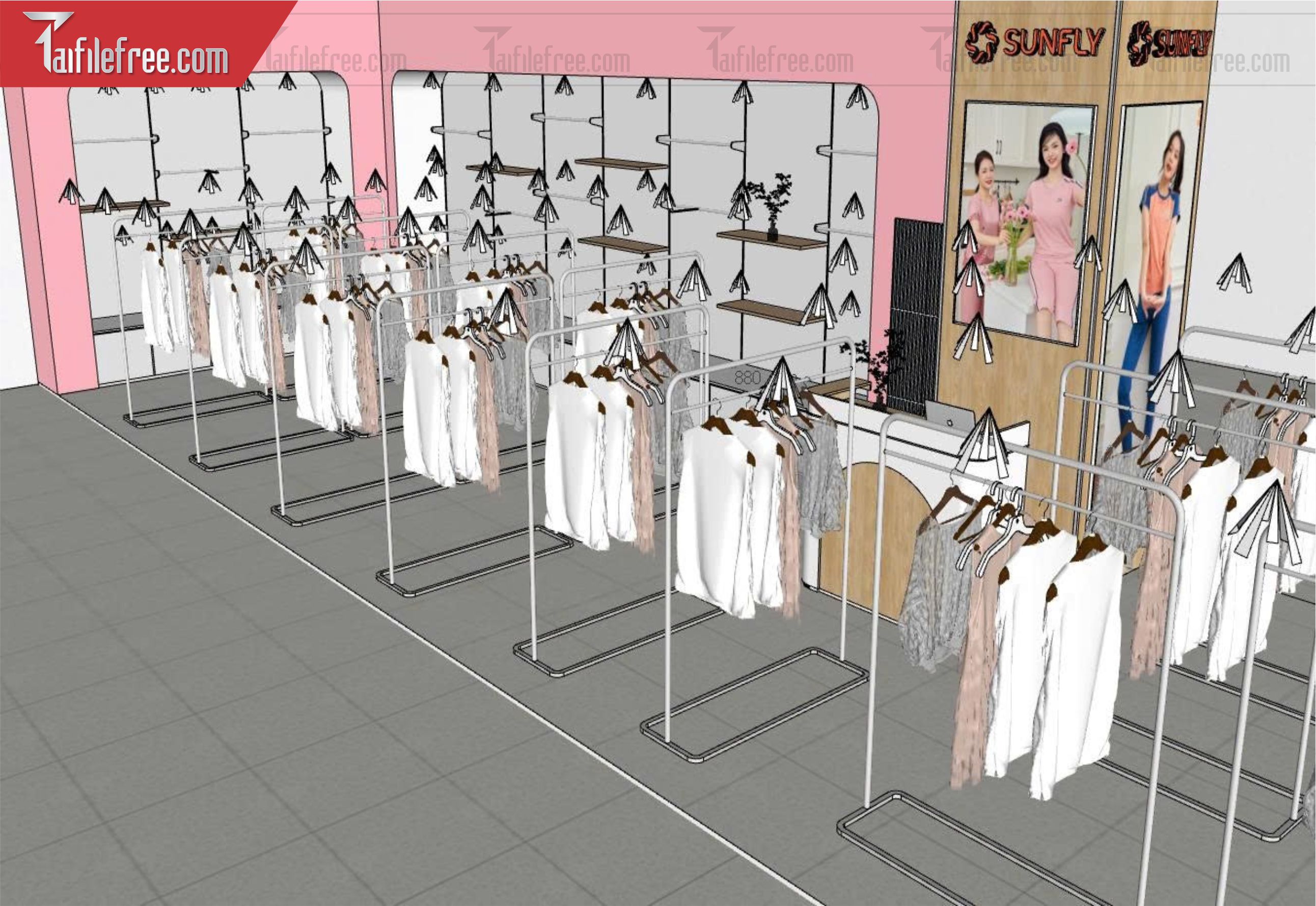 File 3D Sketchup Cửa Hàng Quần Aó_SK747
