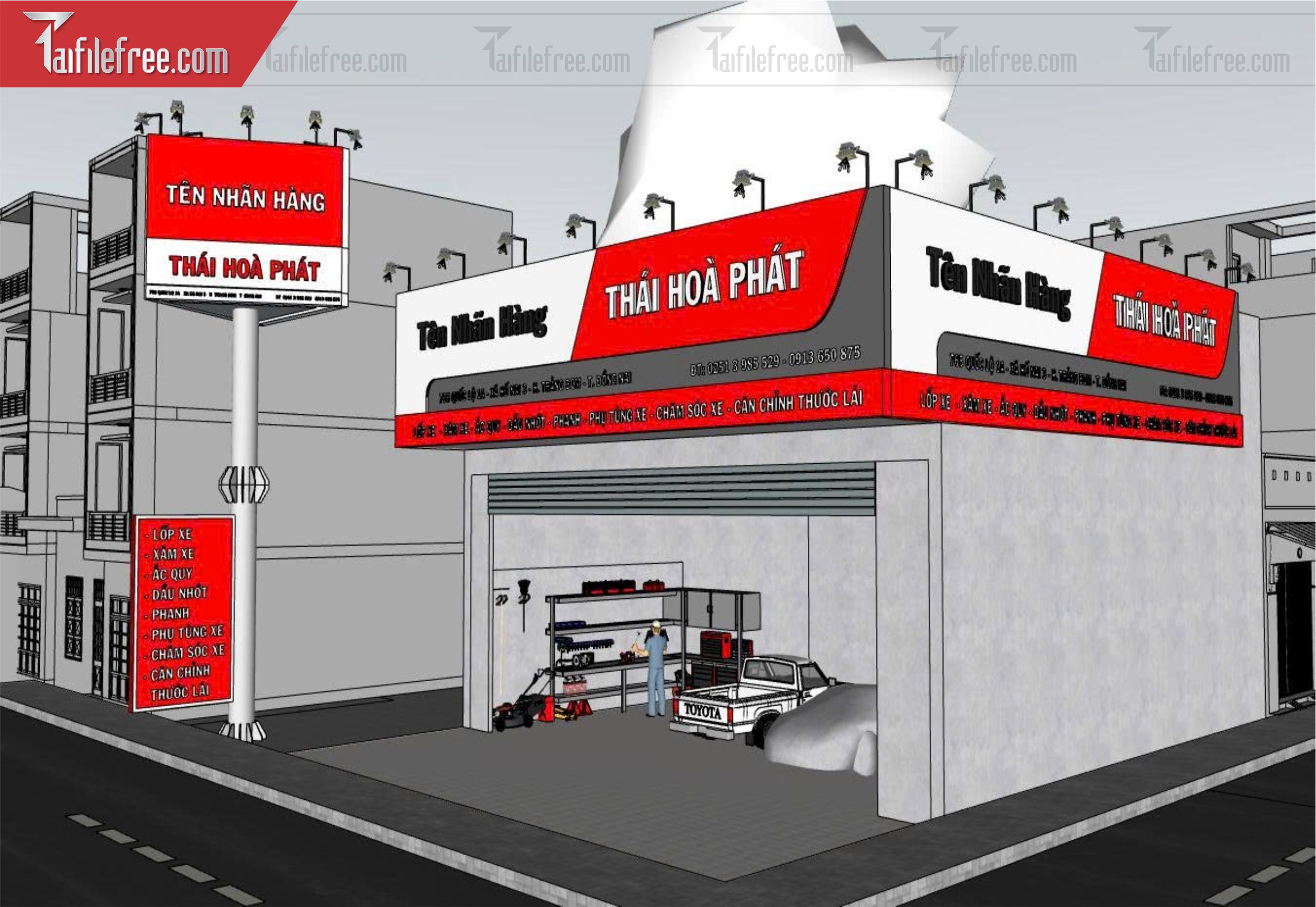 File 3D Sketchup Cửa Hàng Sửa Xe_SK752