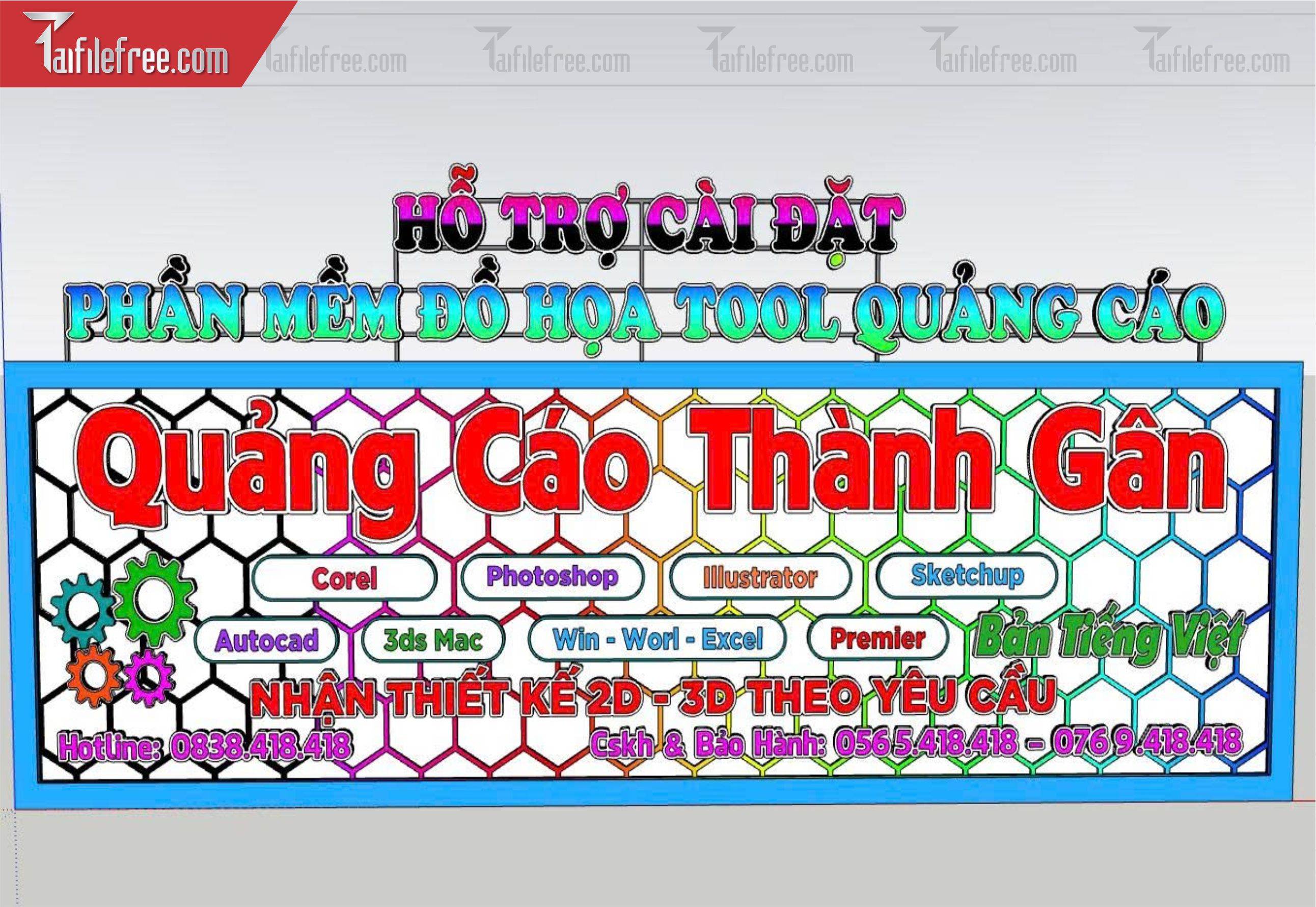 File 3D Sketchup Bảng Hiệu Quảng Cáo_SK759