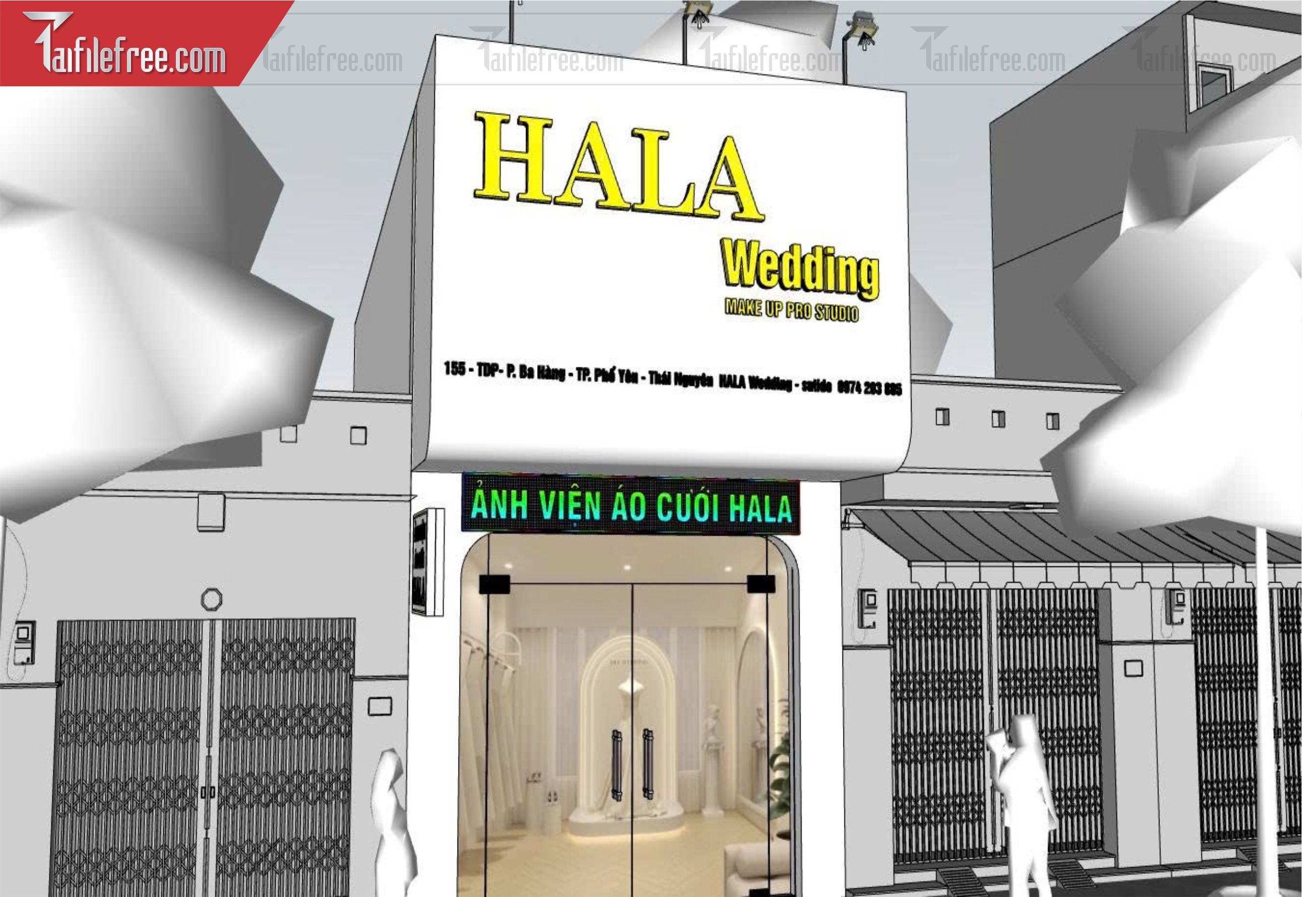 File 3D Sketchup Tiệm Áo Cưới_SK763