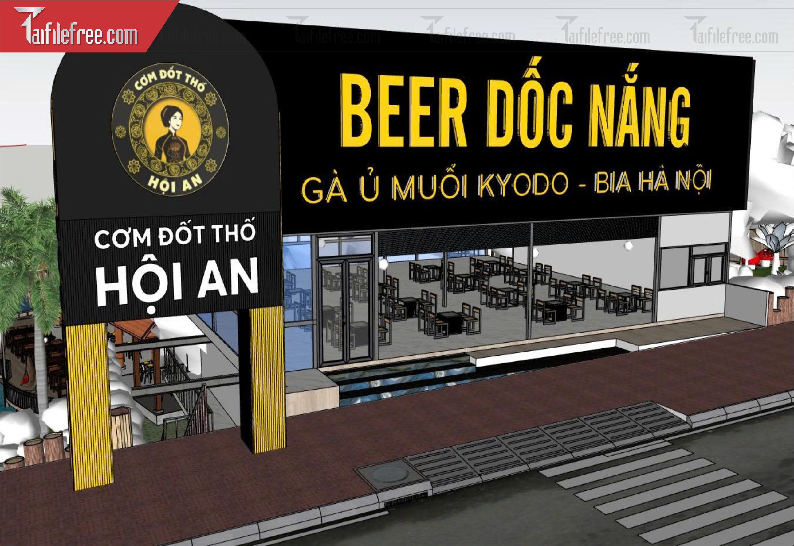 File 3D Sketchup Quán Gà Ủ Muối_SK777