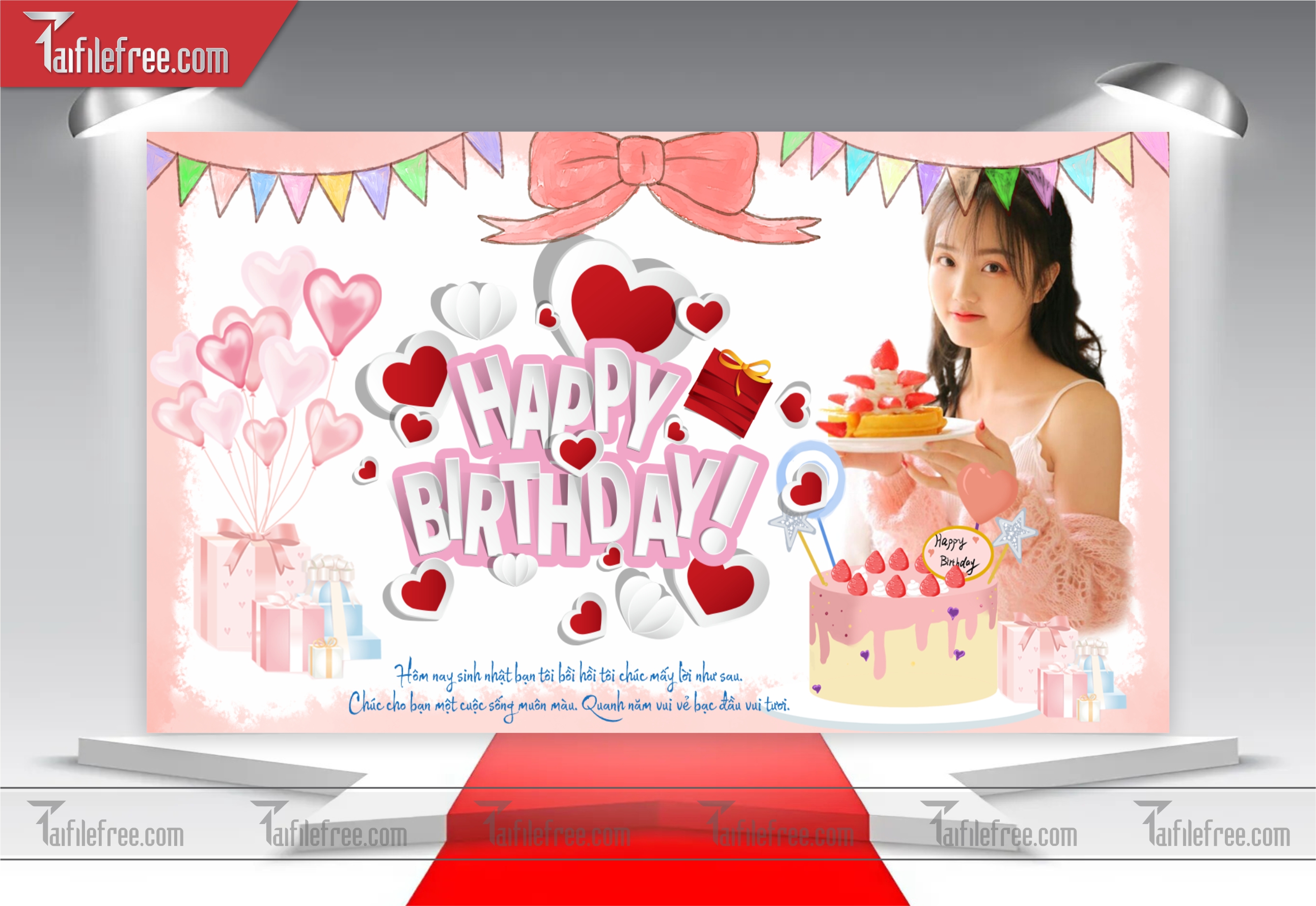 Mẫu Backdrop, Background Sinh Nhật Đẹp - Sang Trọng SNA02