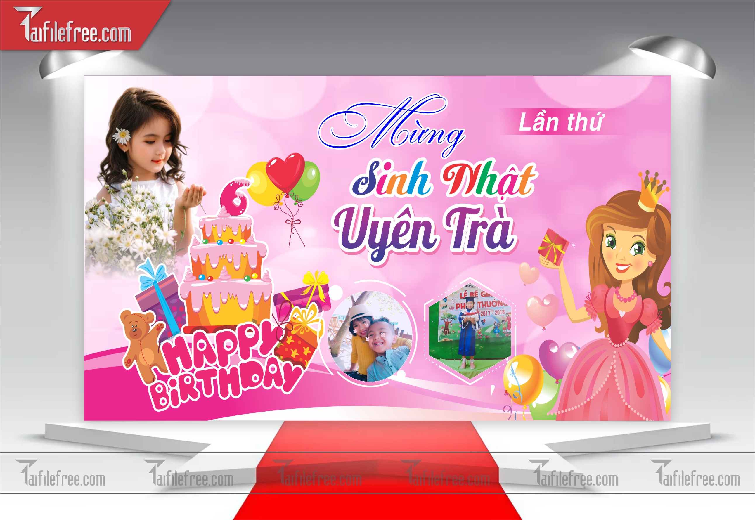 Mẫu Backdrop, Background Sinh Nhật Đẹp - Sang Trọng SNA05