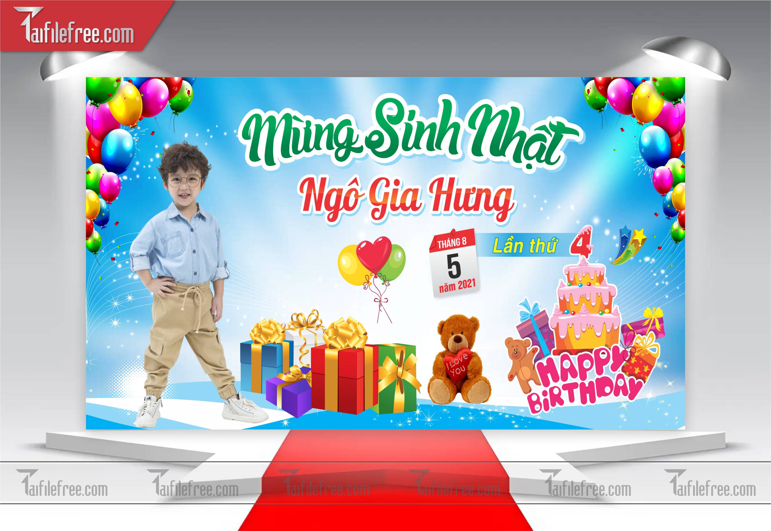 Mẫu Backdrop, Background Sinh Nhật Đẹp - Sang Trọng SNA06