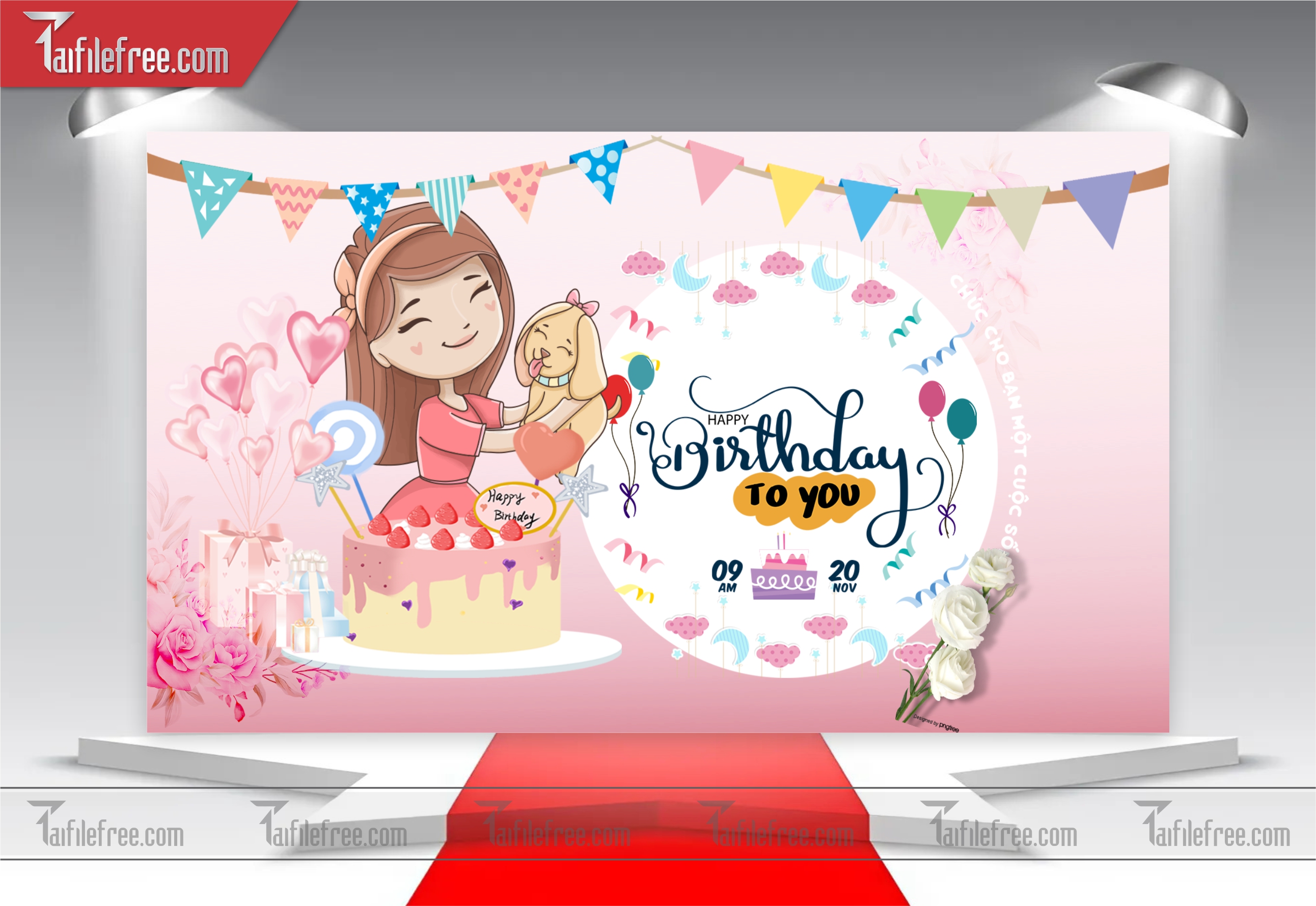 Mẫu Backdrop, Background Sinh Nhật Đẹp - Sang Trọng SNA16