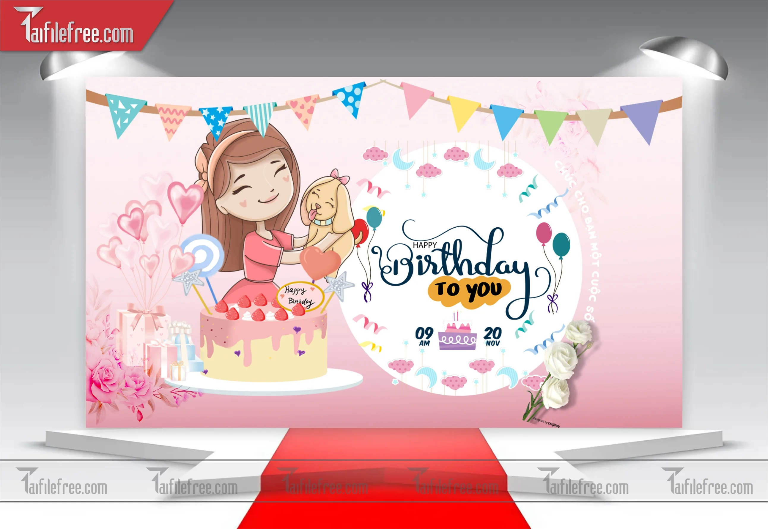Mẫu Backdrop, Background Sinh Nhật Đẹp - Sang Trọng SNA16
