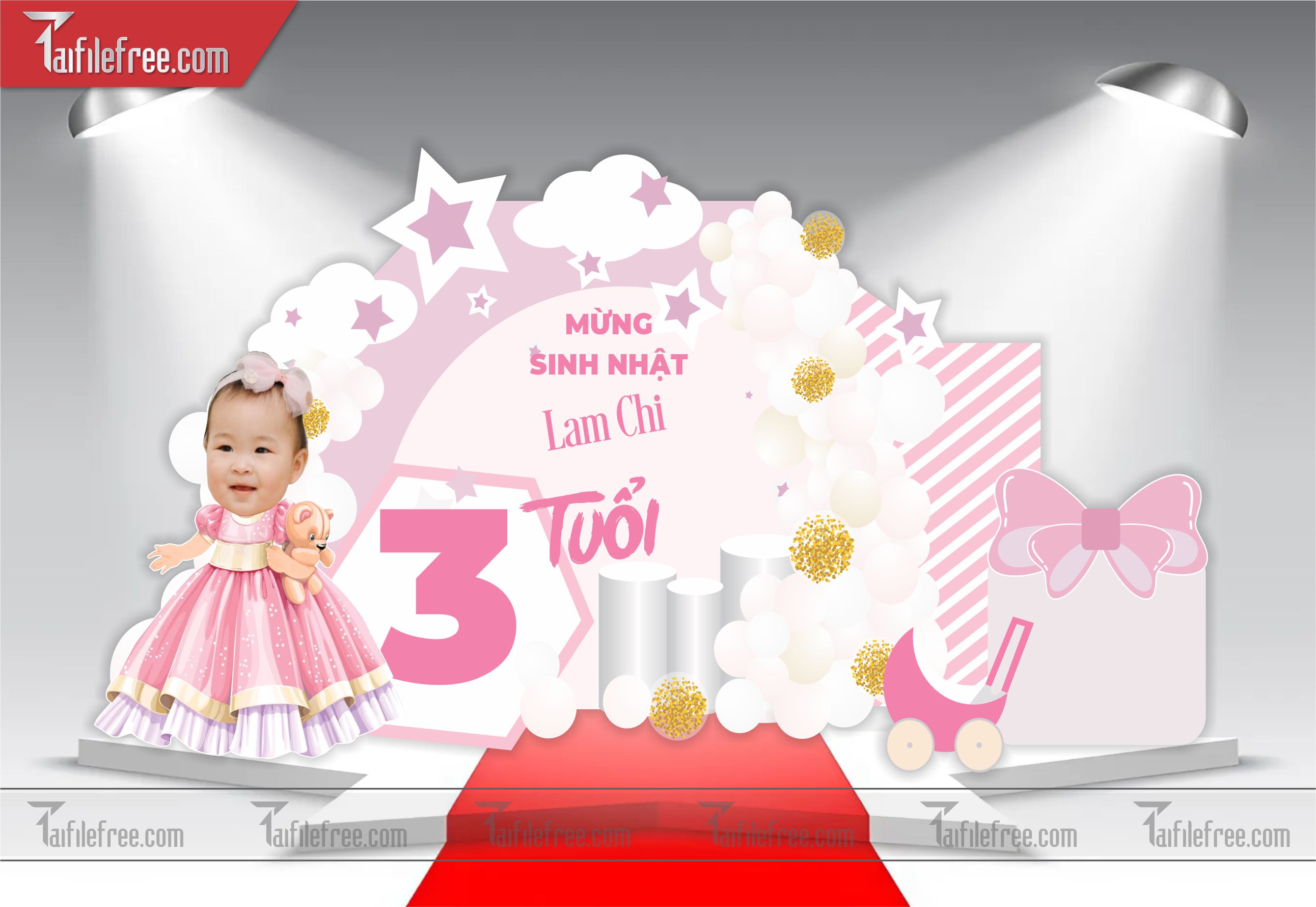 Mẫu Backdrop, Background Sinh Nhật Đẹp - Sang Trọng SNA23