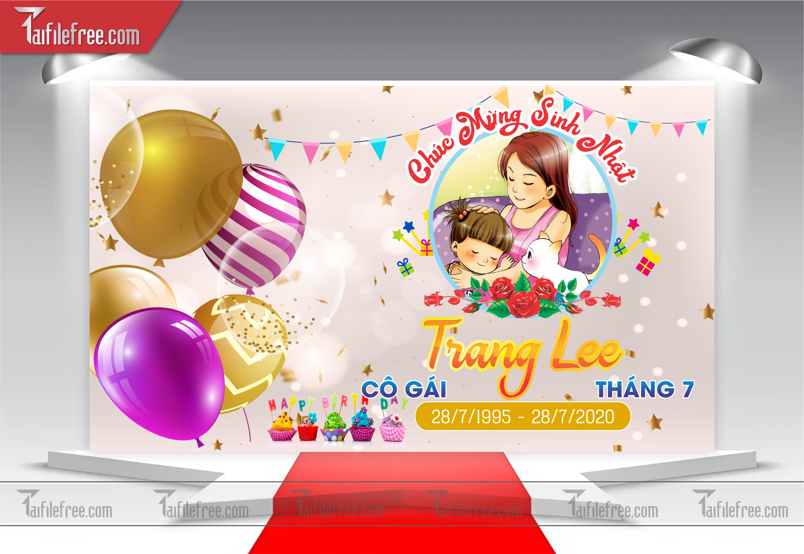 Mẫu Backdrop, Background Sinh Nhật Đẹp - Sang Trọng SNA28