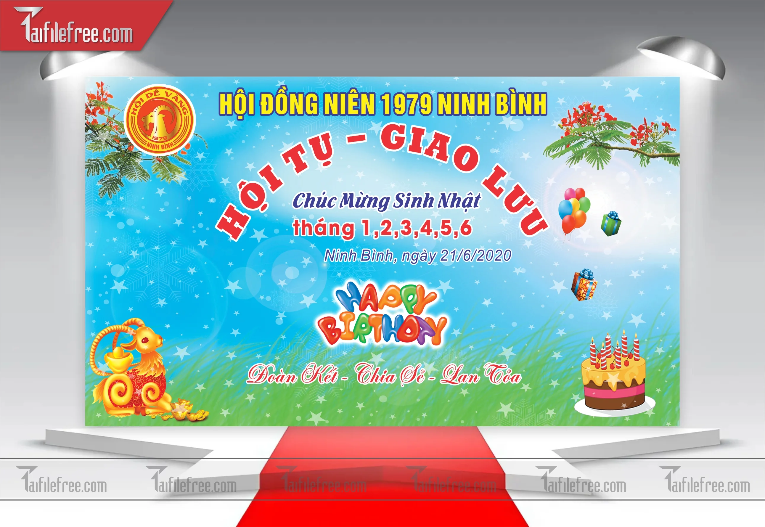 Mẫu Backdrop, Background Sinh Nhật Đẹp - Sang Trọng SNA31