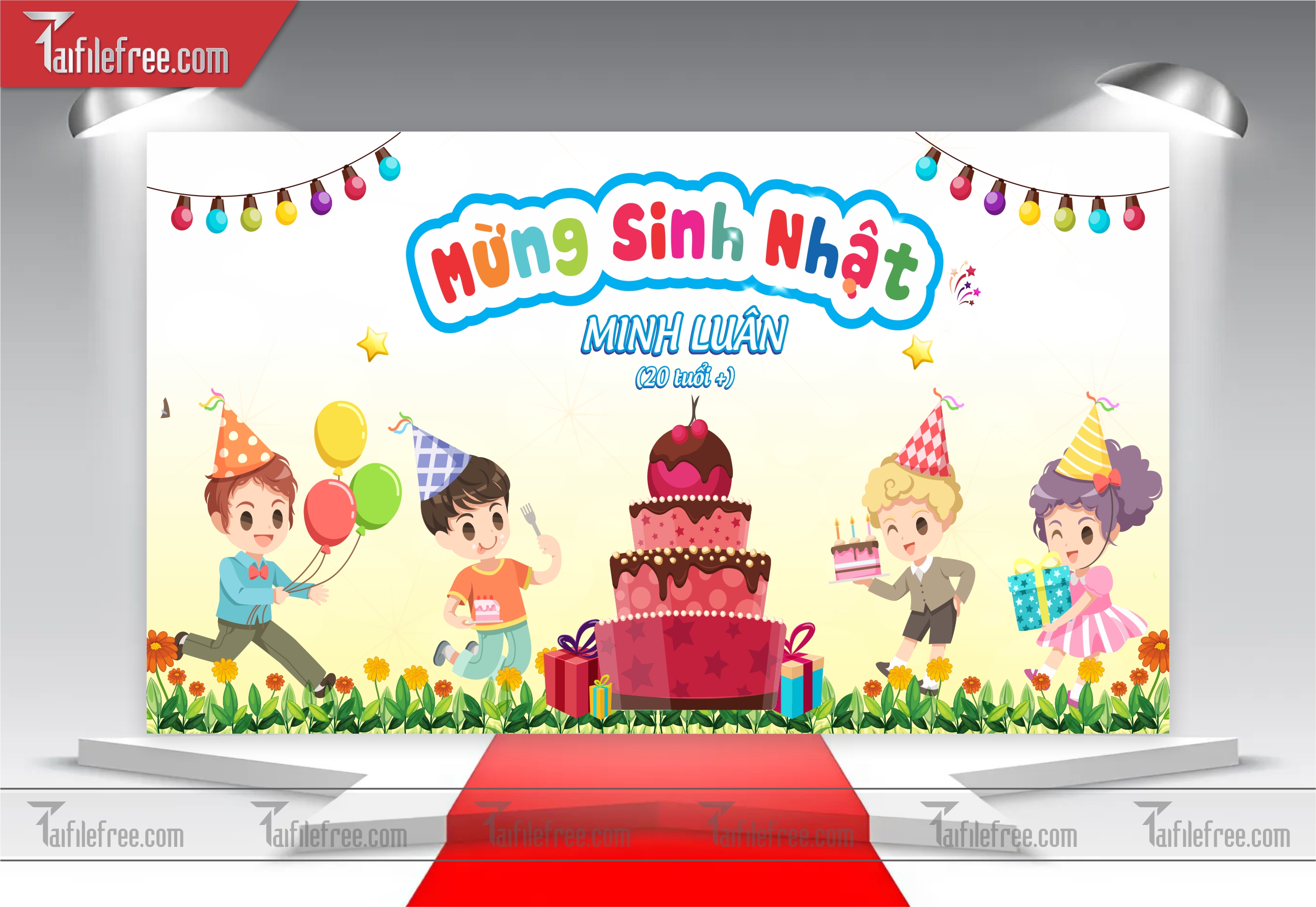 Mẫu Backdrop, Background Sinh Nhật Đẹp - Sang Trọng SNA41