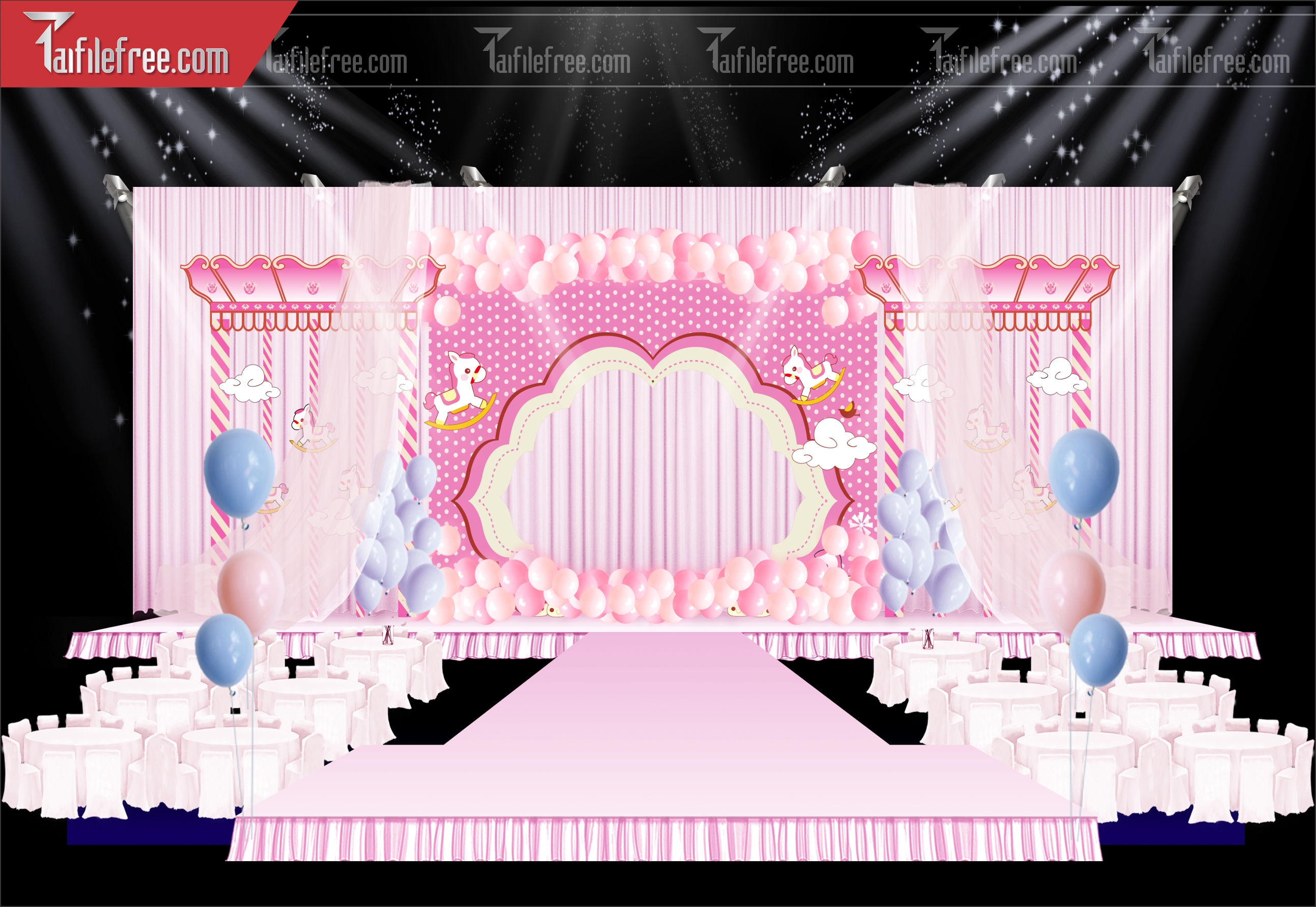 Mẫu Backdrop, Background Sân Khấu Sinh Nhật Đẹp - Sang Trọng SNA67