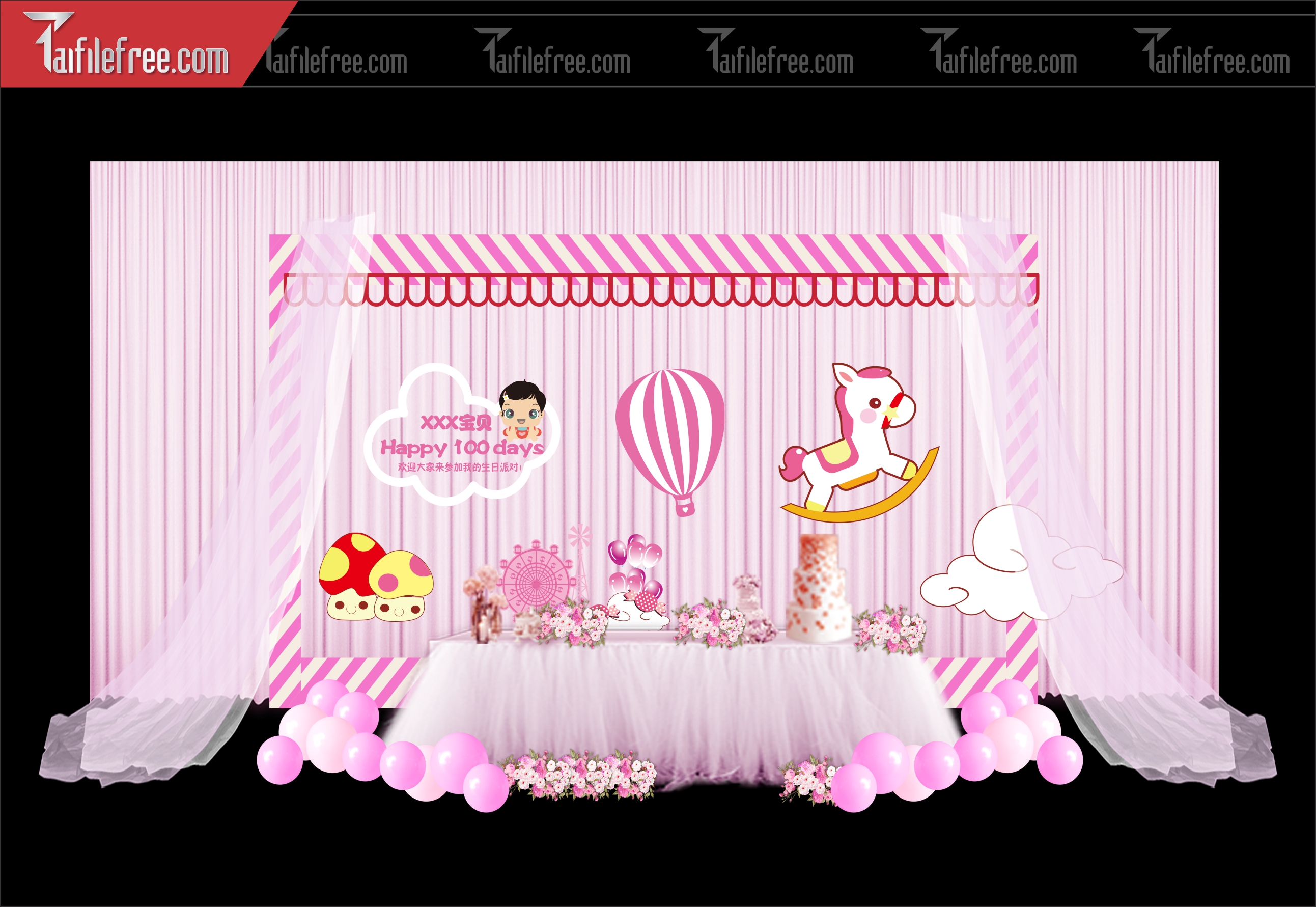 Mẫu Backdrop, Background Sân Khấu Sinh Nhật Đẹp - Sang Trọng SNA69