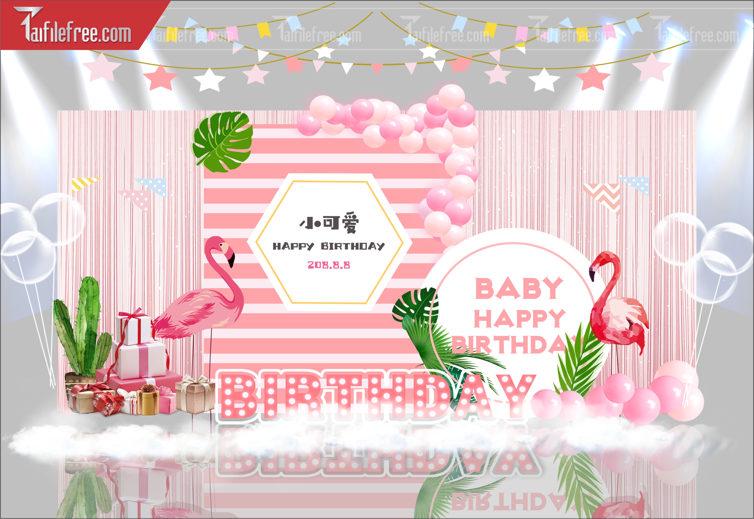 Mẫu Backdrop, Background Sân Khấu Sinh Nhật Đẹp - Sang Trọng SNA73