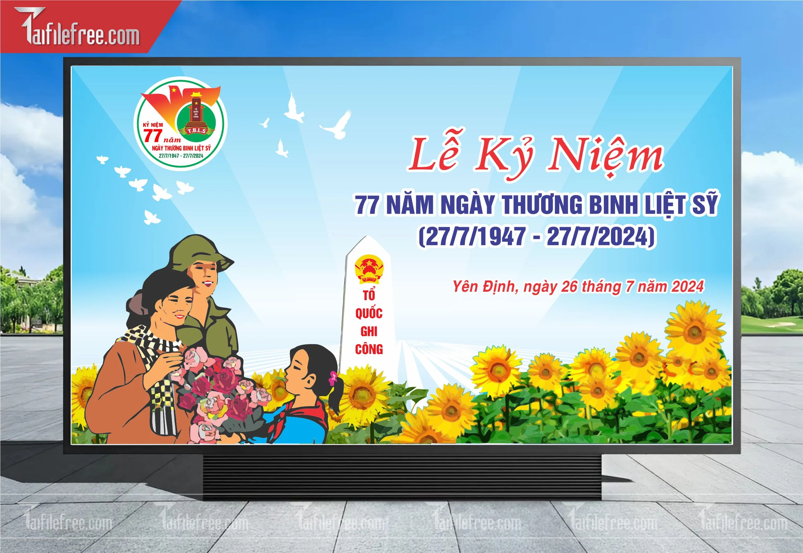 Phông Nền Kỷ Niệm Ngày Thương Binh Liệt Sĩ 27/7 TBL03