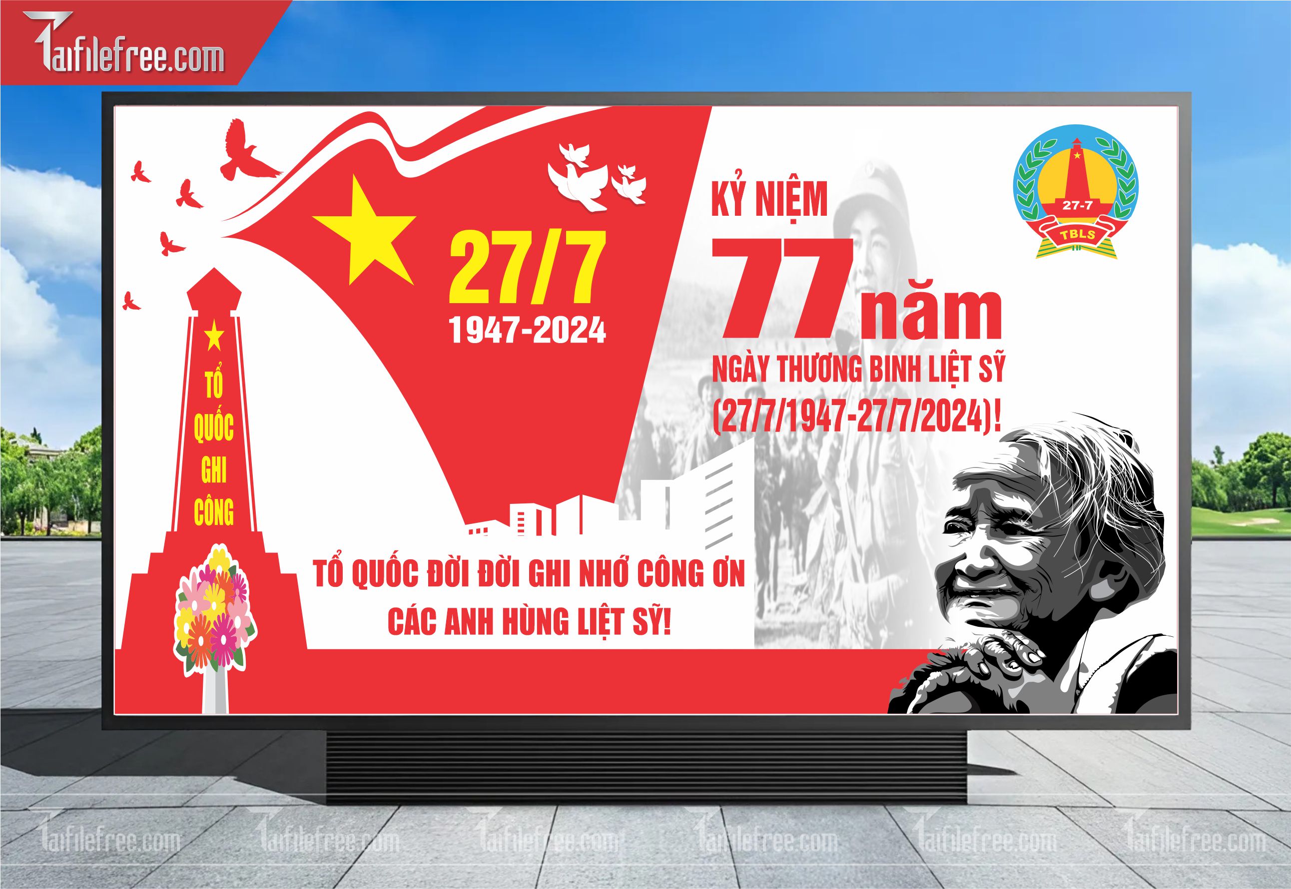 Phông Nền Kỷ Niệm Ngày Thương Binh Liệt Sĩ  27/7 TBL05