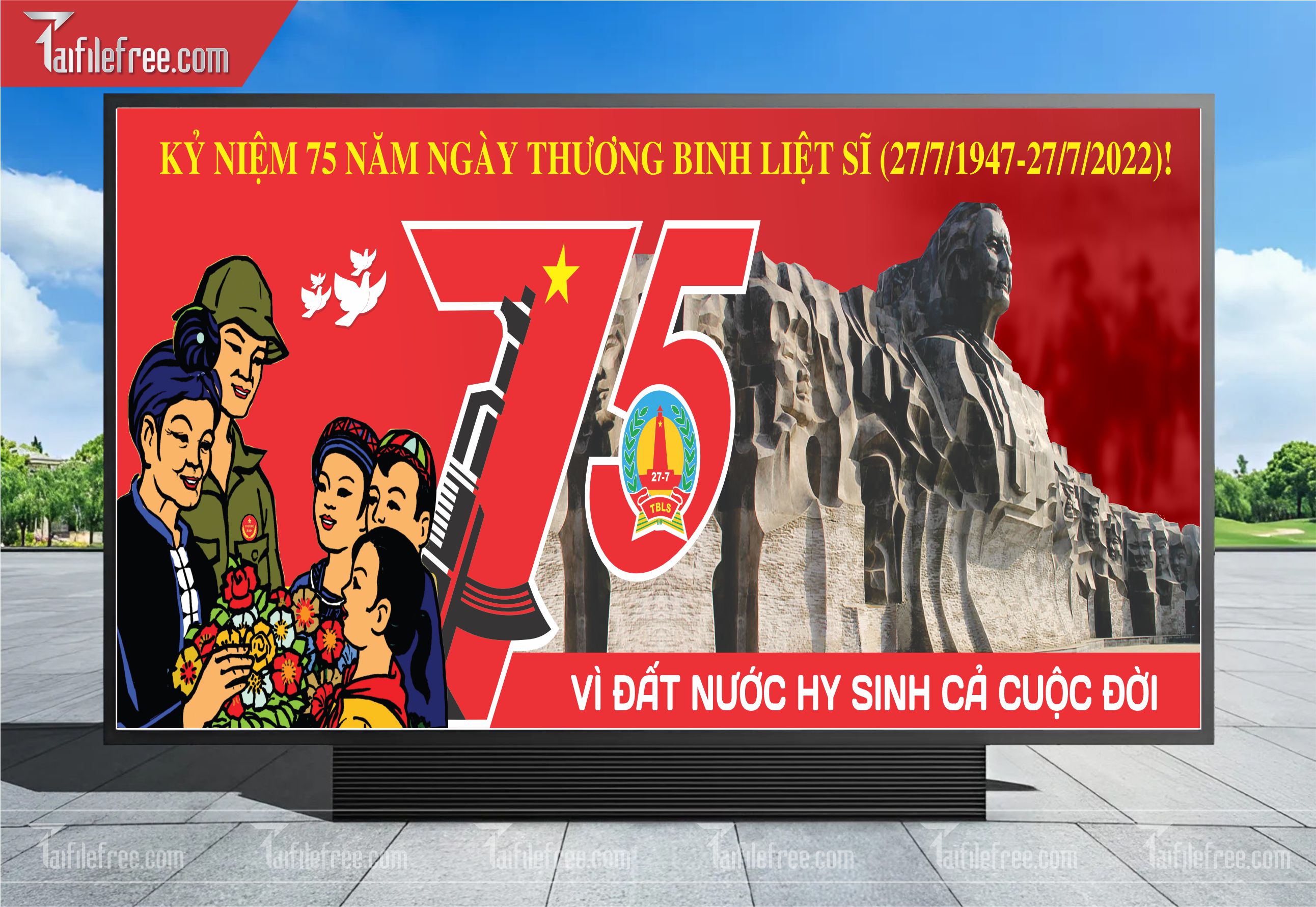 Phông Nền Kỷ Niệm Ngày Thương Binh Liệt Sĩ 27/7  TBL09