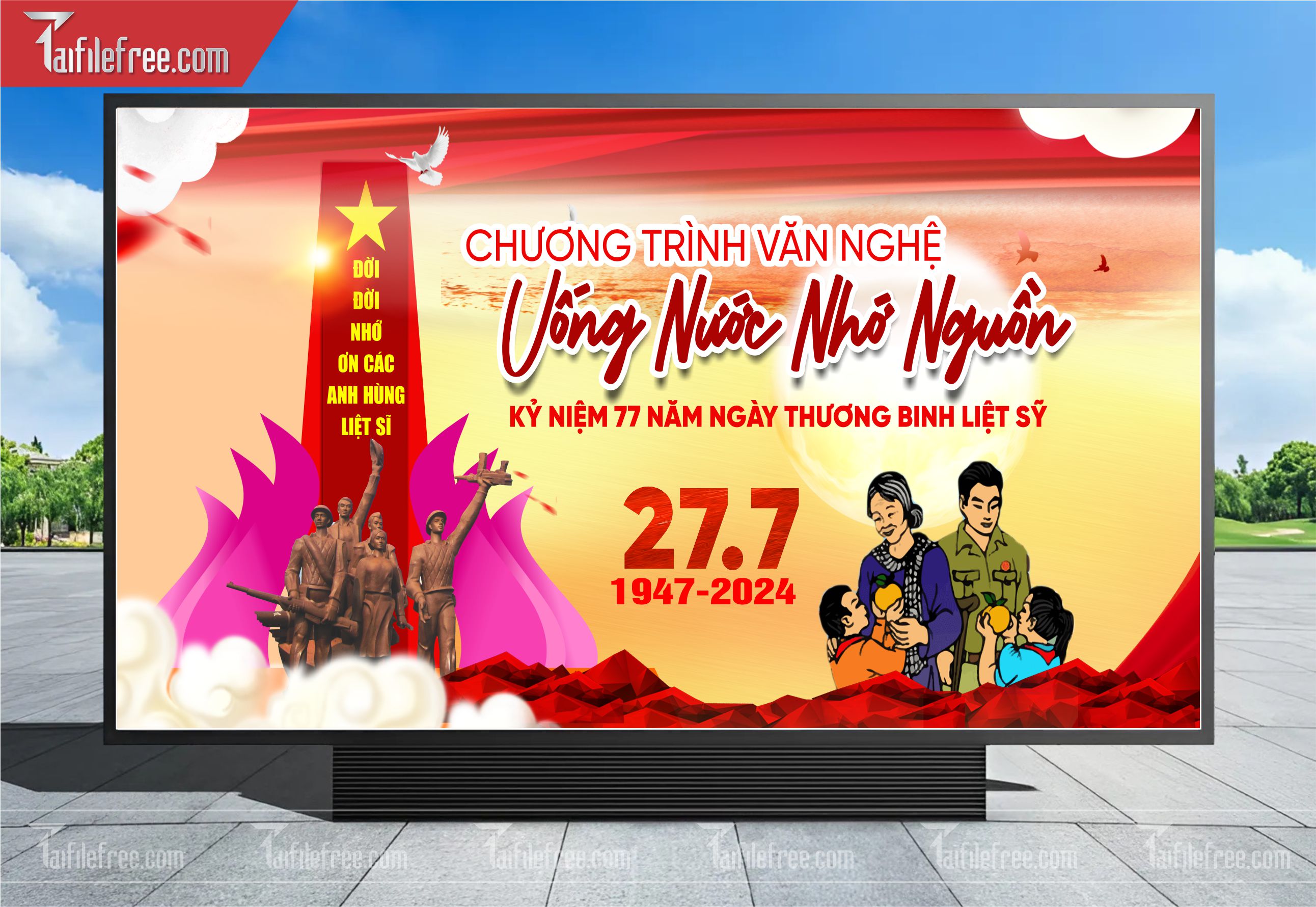 Phông Nền Kỷ Niệm Ngày Thương Binh Liệt Sĩ 27/7  TBL10