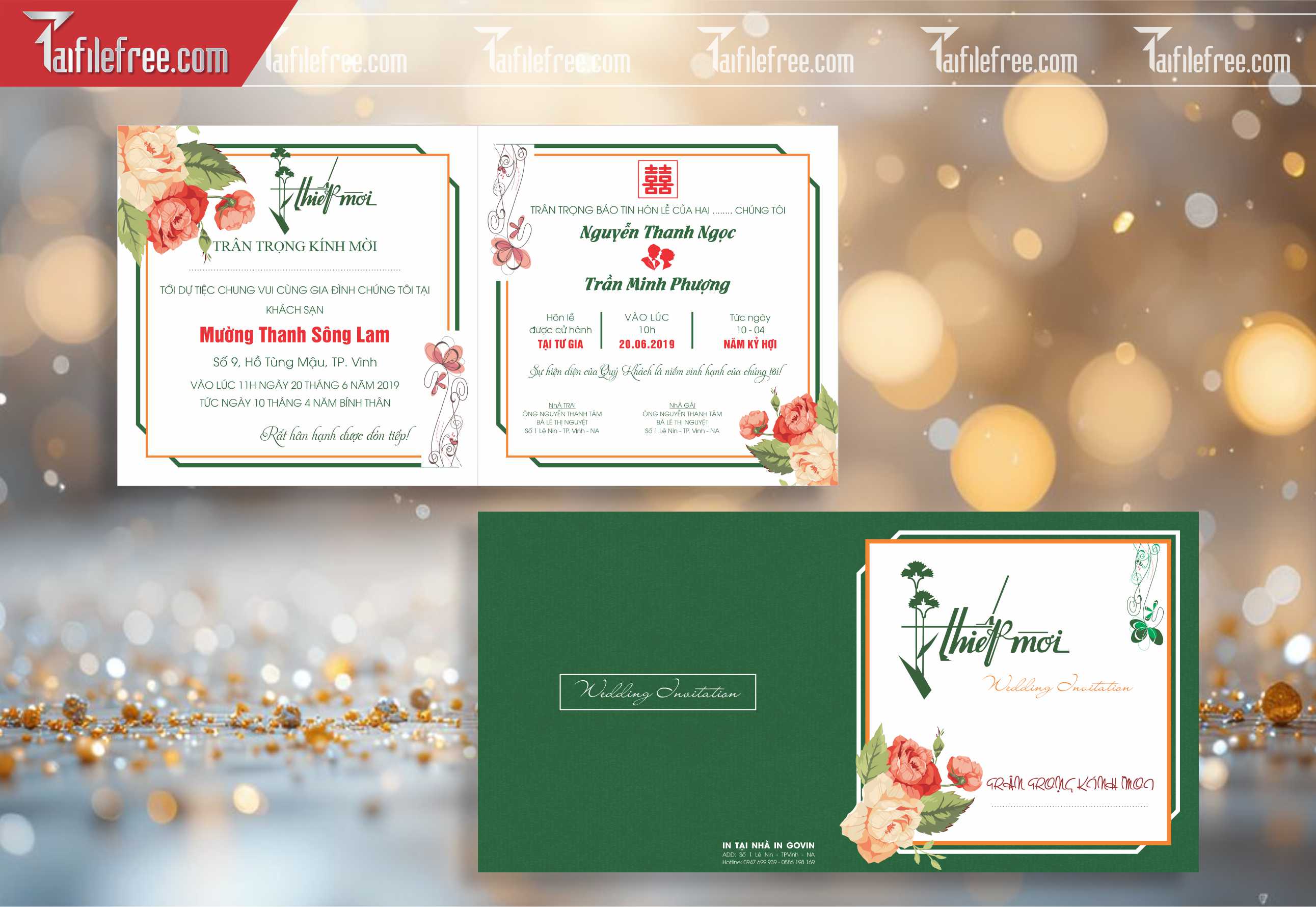 Mẫu Thiệp Cưới Đẹp File Vector_TC02