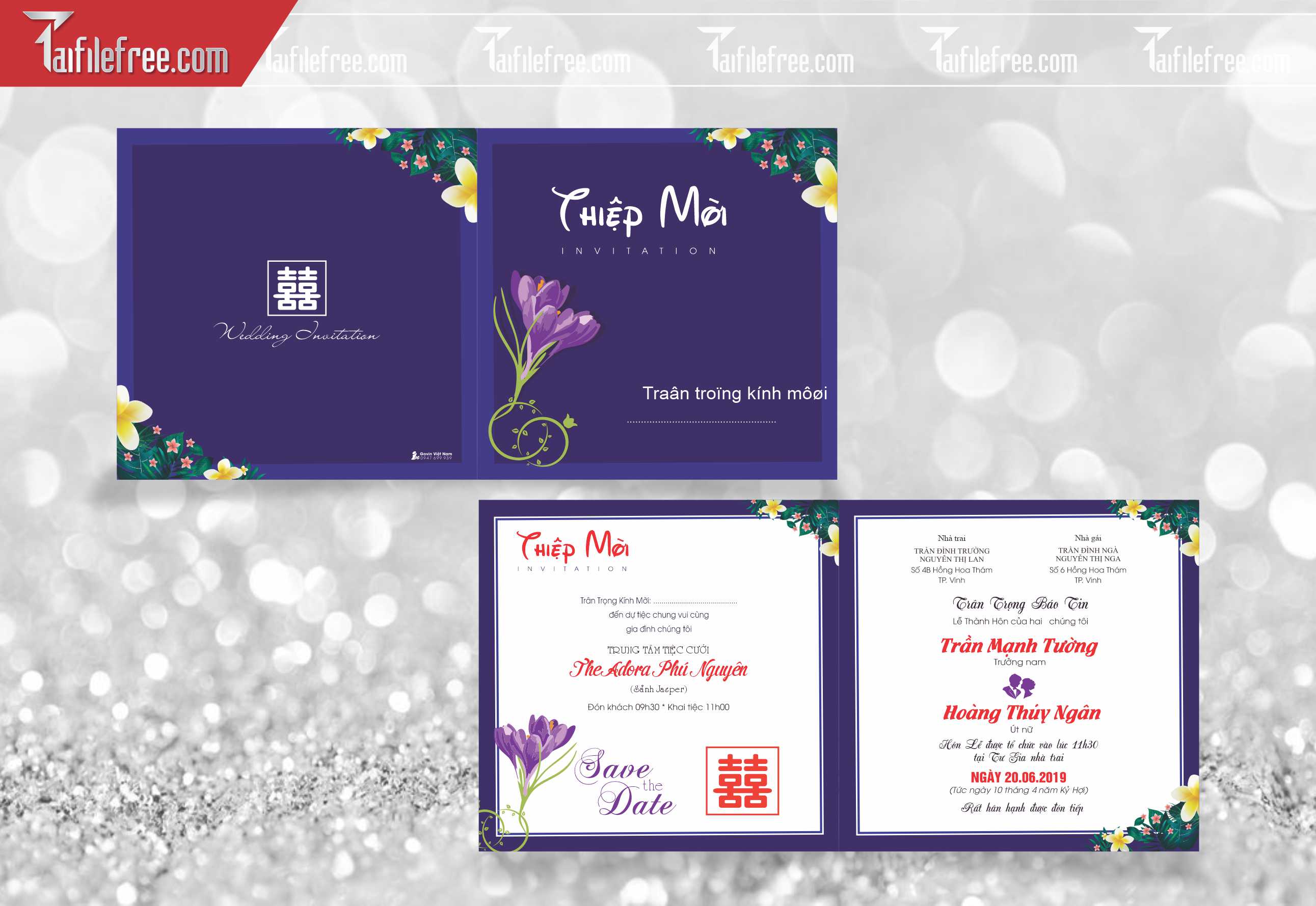 Mẫu Thiệp Cưới Đẹp File Vector_TC04