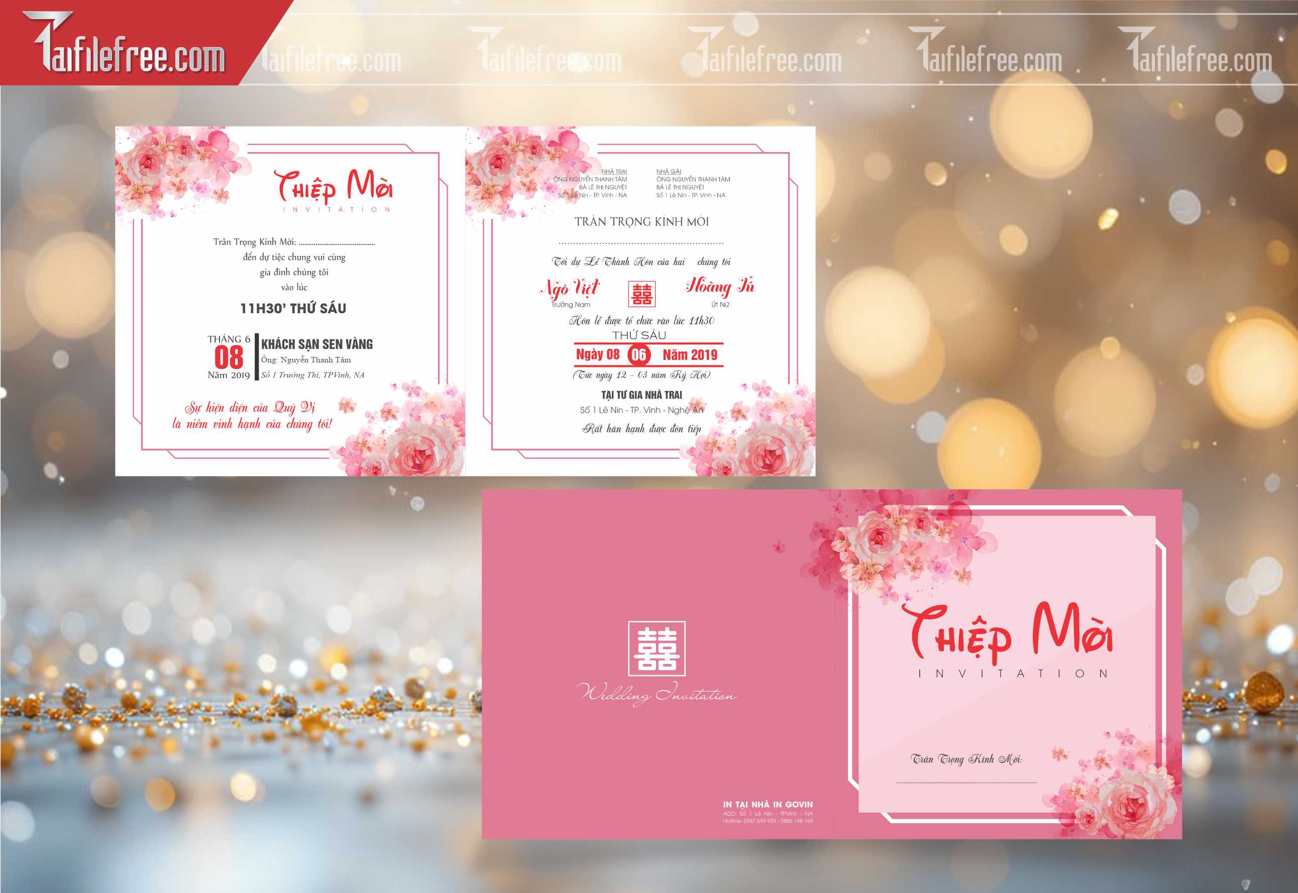 Mẫu Thiệp Cưới Đẹp File Vector_TC05