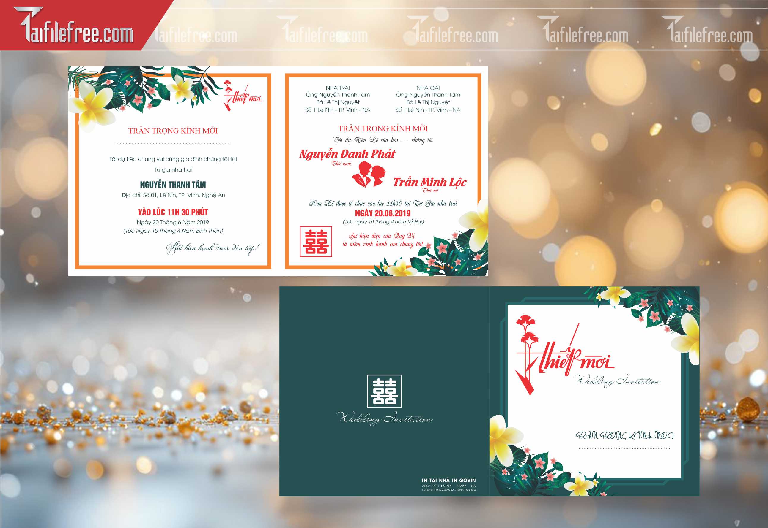 Mẫu Thiệp Cưới Đẹp File Vector_TC06