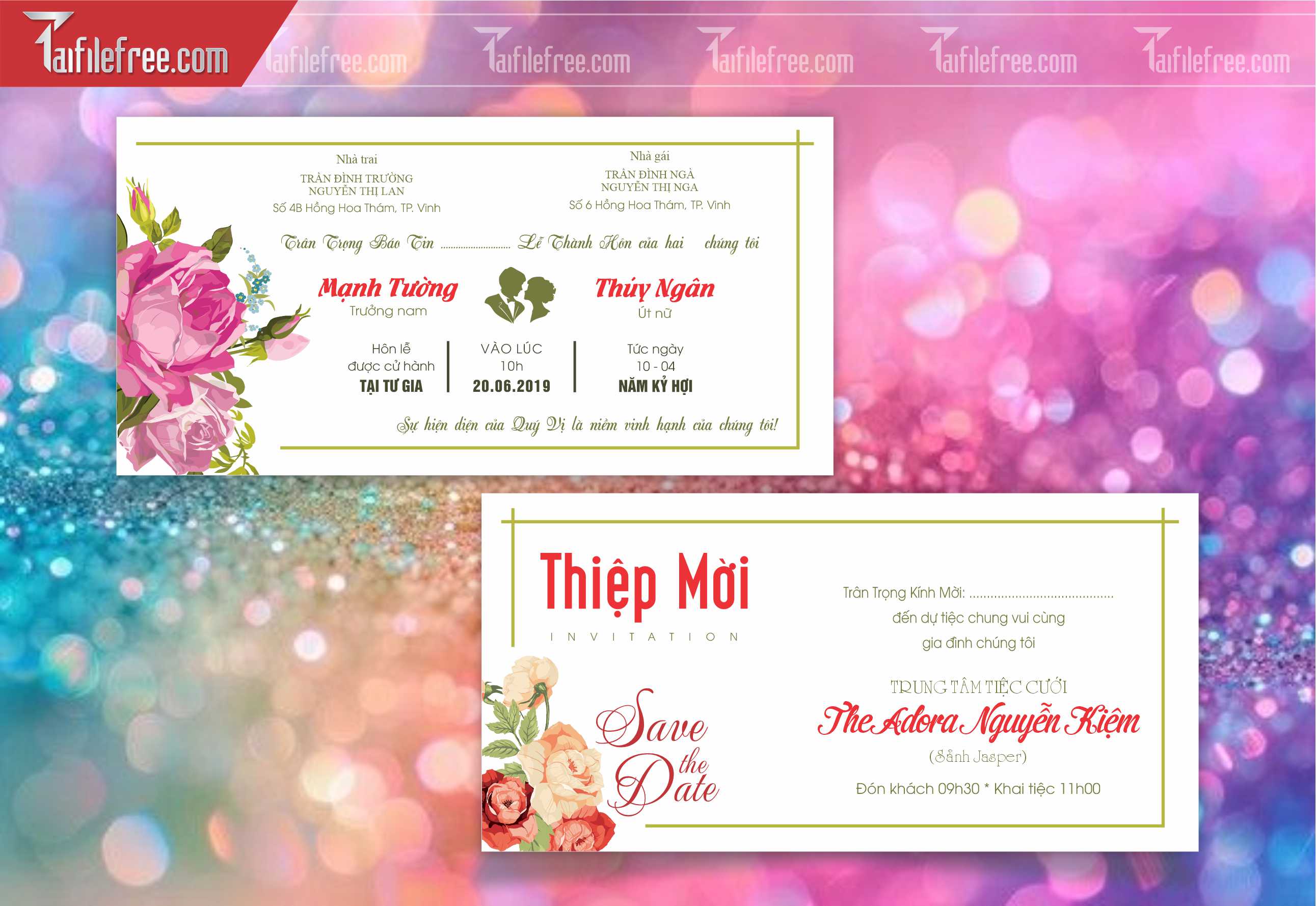 Mẫu Thiệp Cưới Đẹp File Vector_TC08