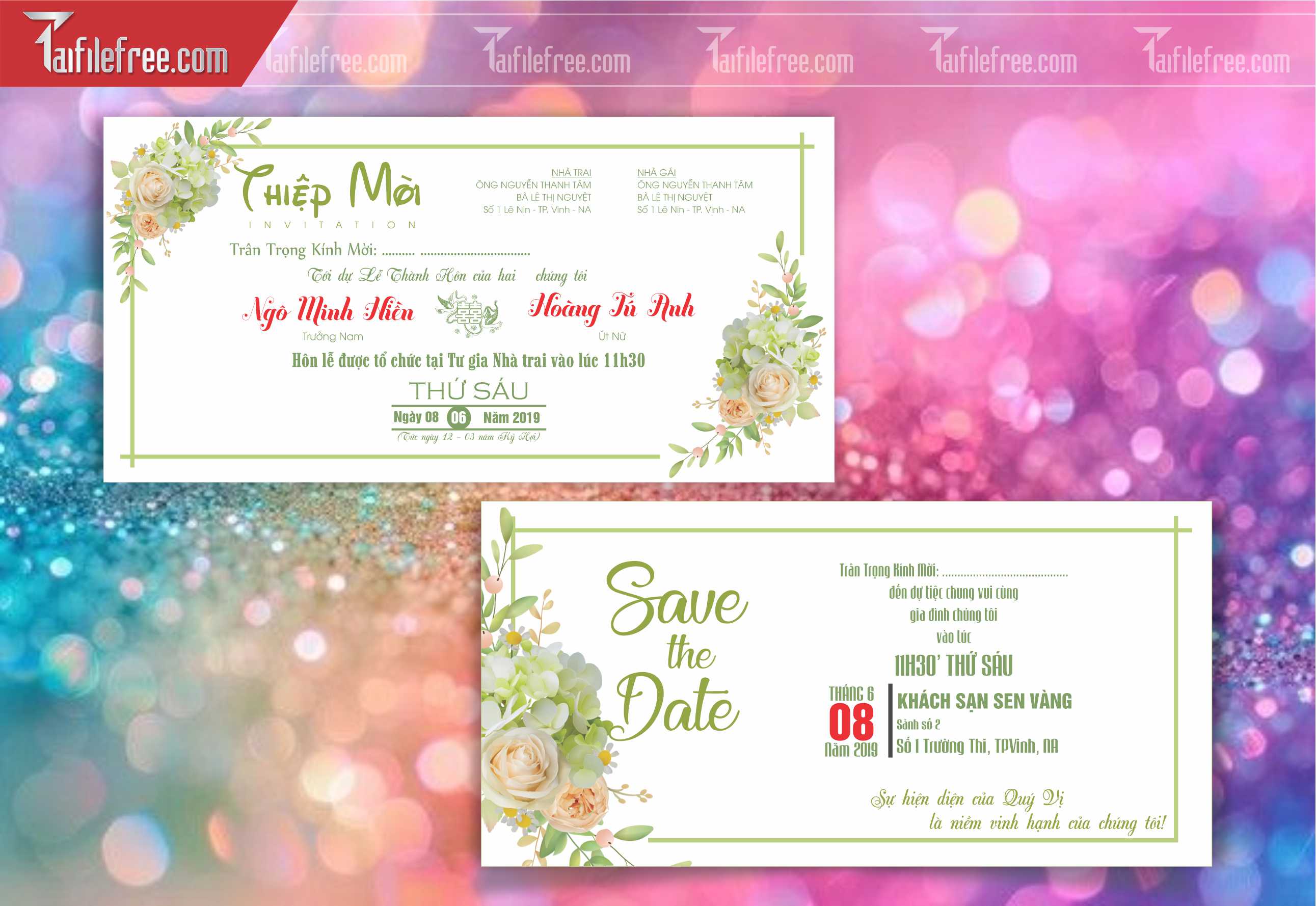 Mẫu Thiệp Cưới Đẹp File Vector_TC09