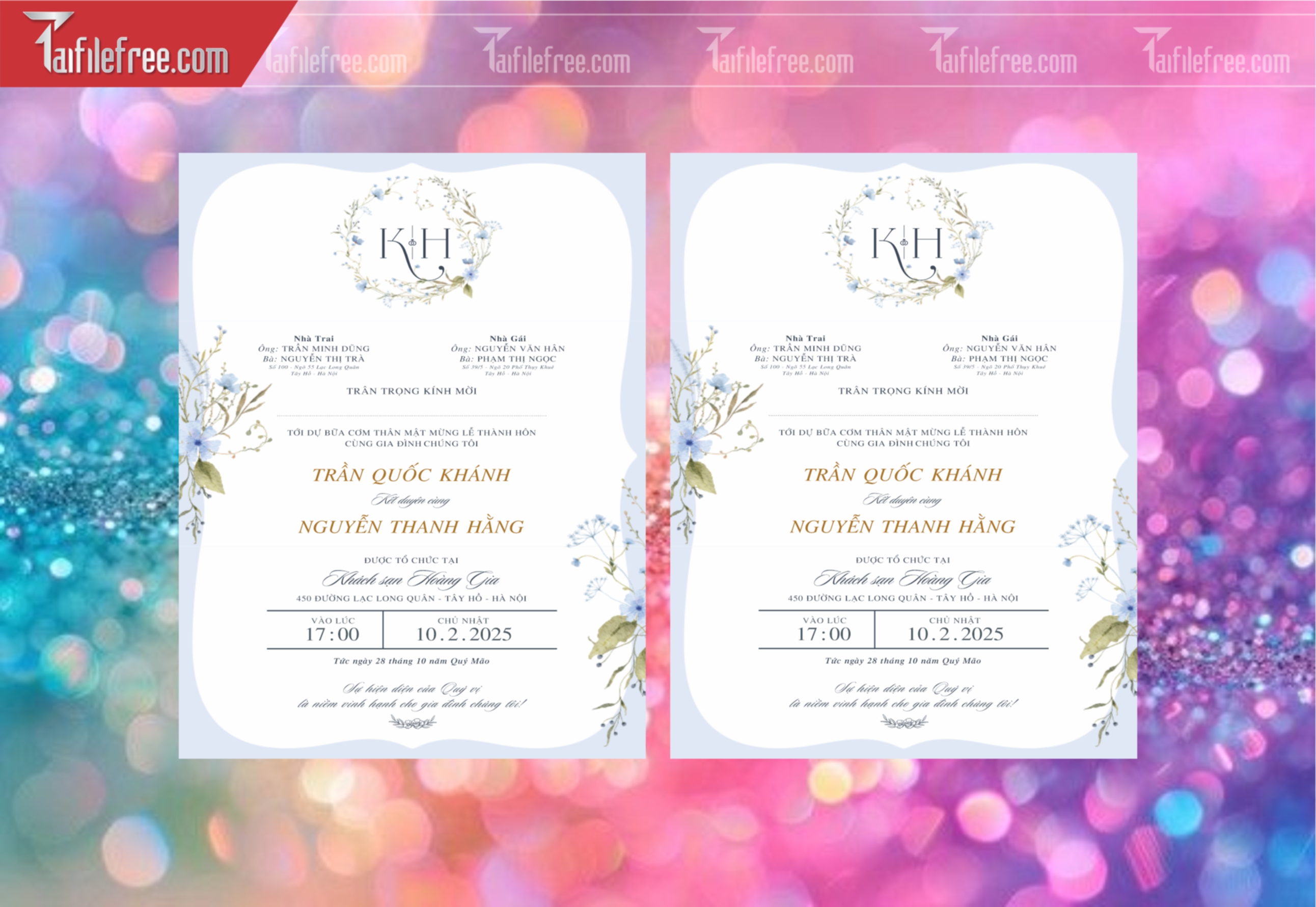 Mẫu Thiệp Cưới Đẹp File Vector_TC103