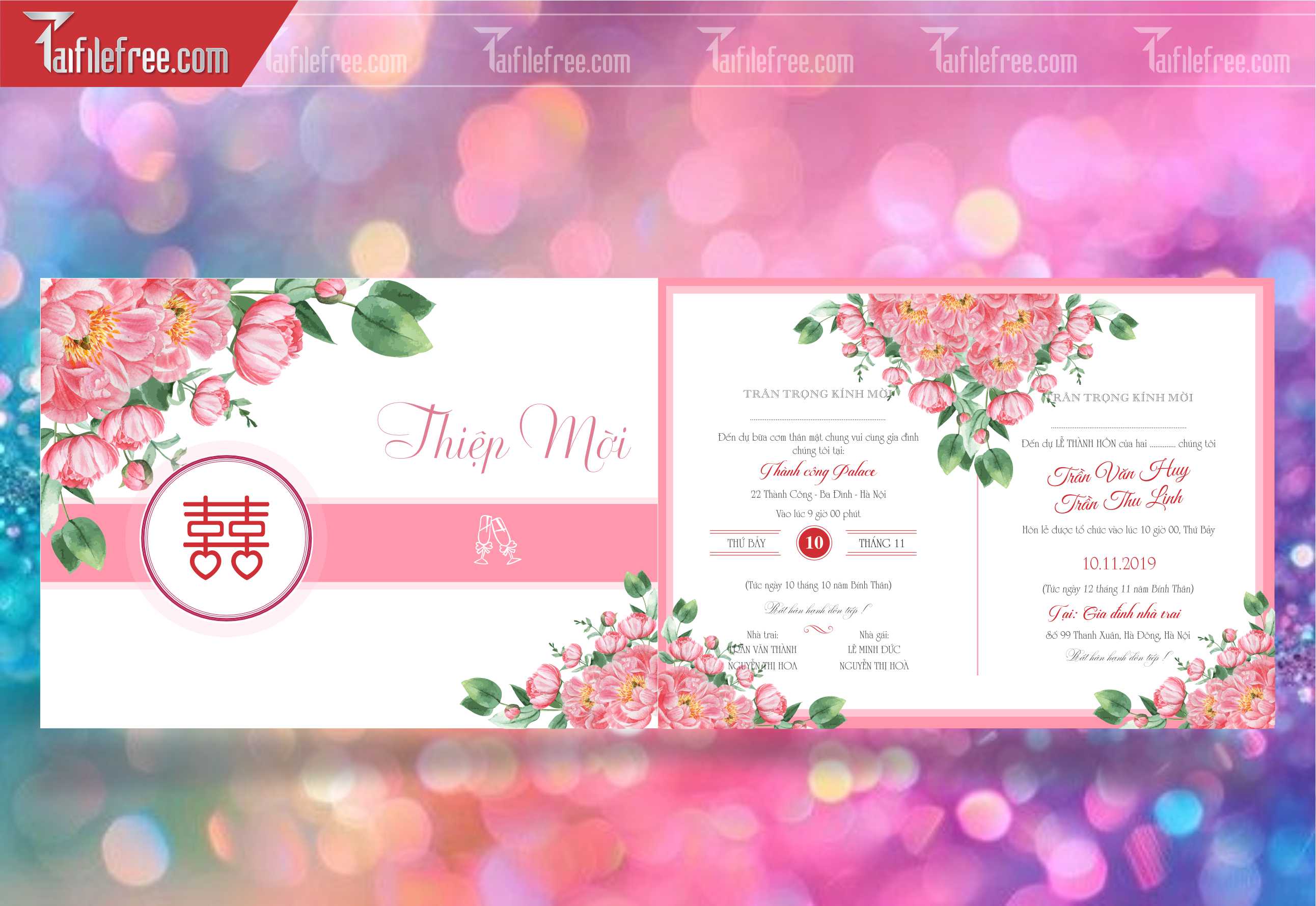 Mẫu Thiệp Cưới Đẹp File Vector_TC11
