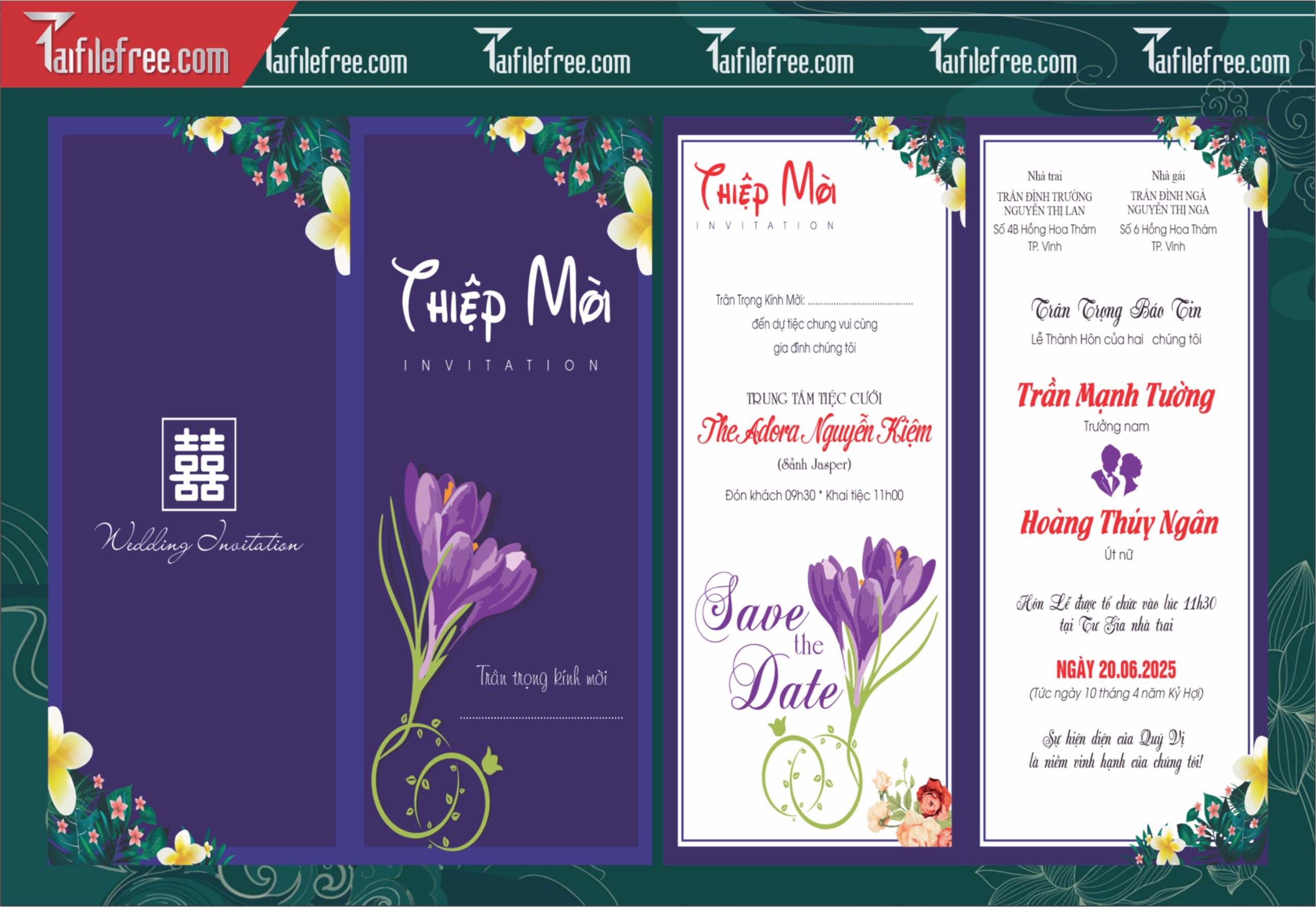 Mẫu Thiệp Cưới Đẹp File Vector_TC120