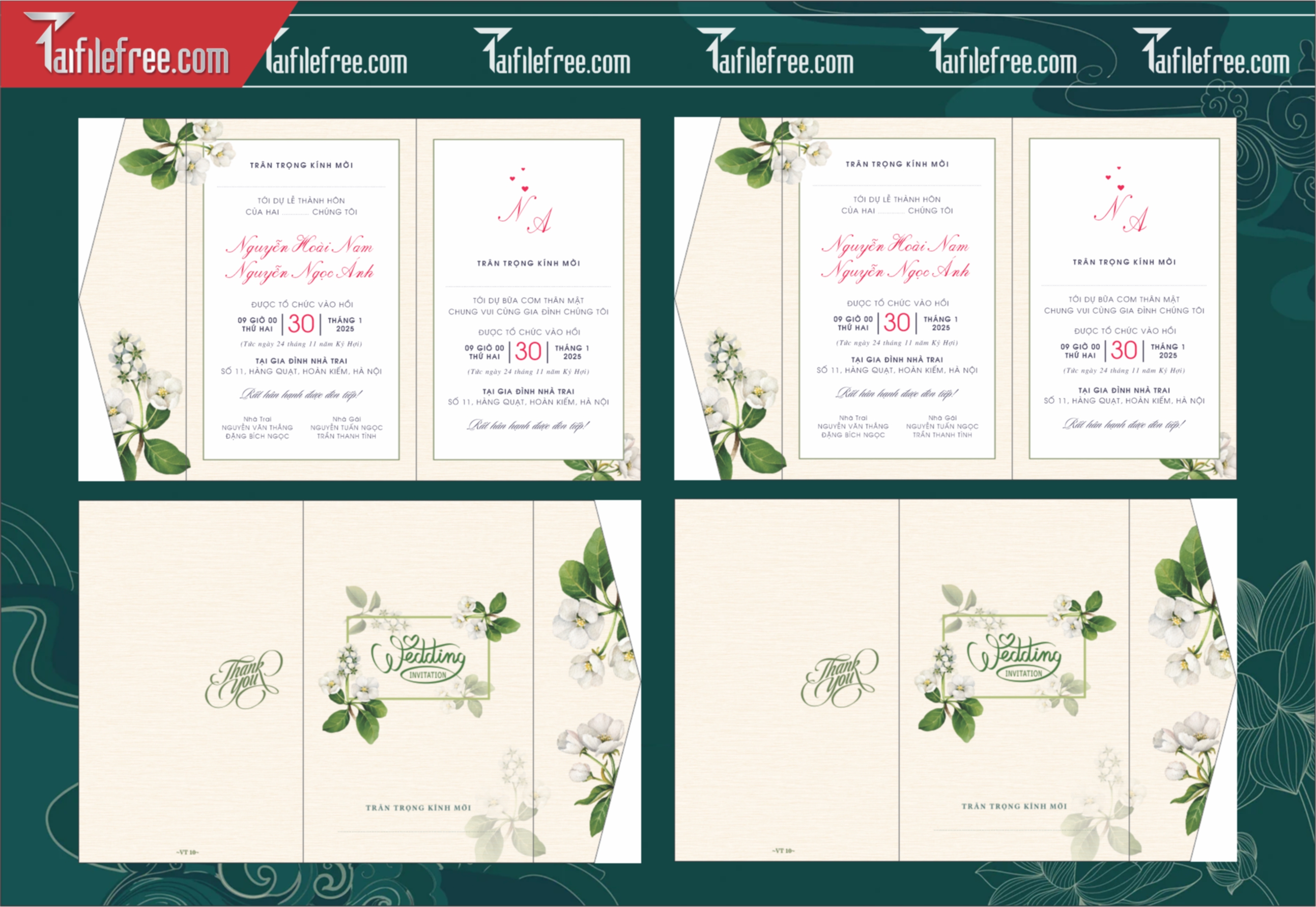 Mẫu Thiệp Cưới Đẹp File Vector_TC124