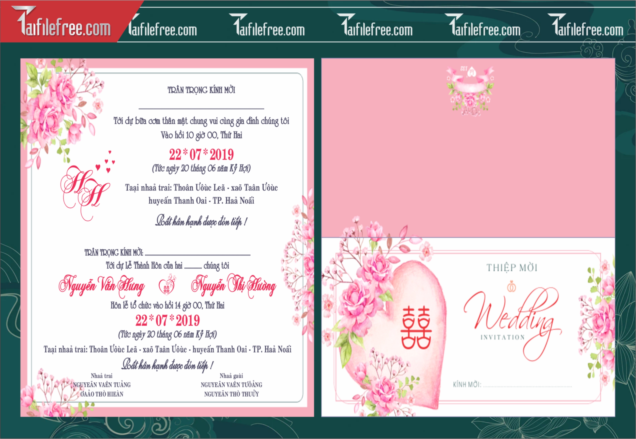Mẫu Thiệp Cưới Đẹp File Vector_TC127