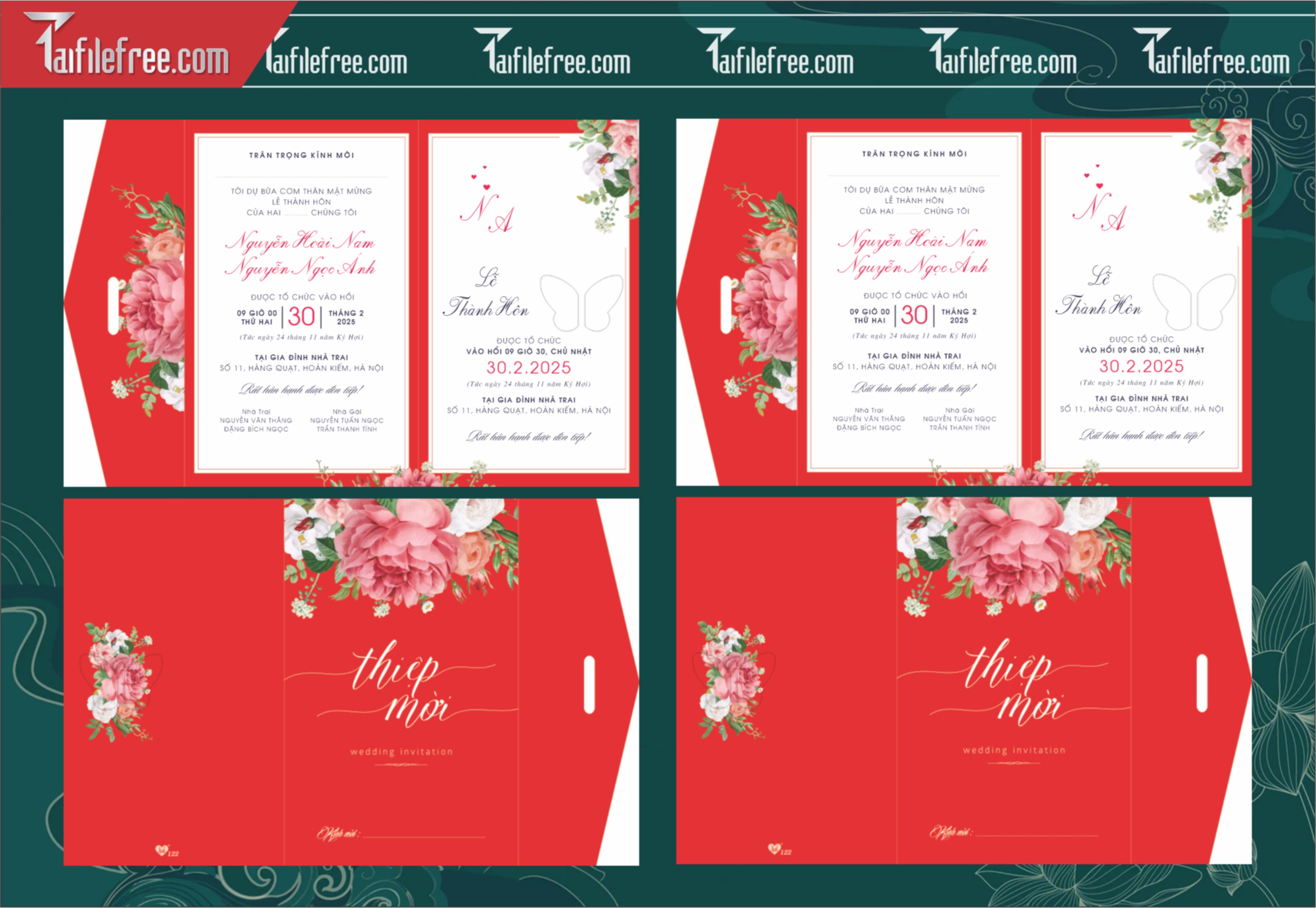 Mẫu Thiệp Cưới Đẹp File Vector_TC128