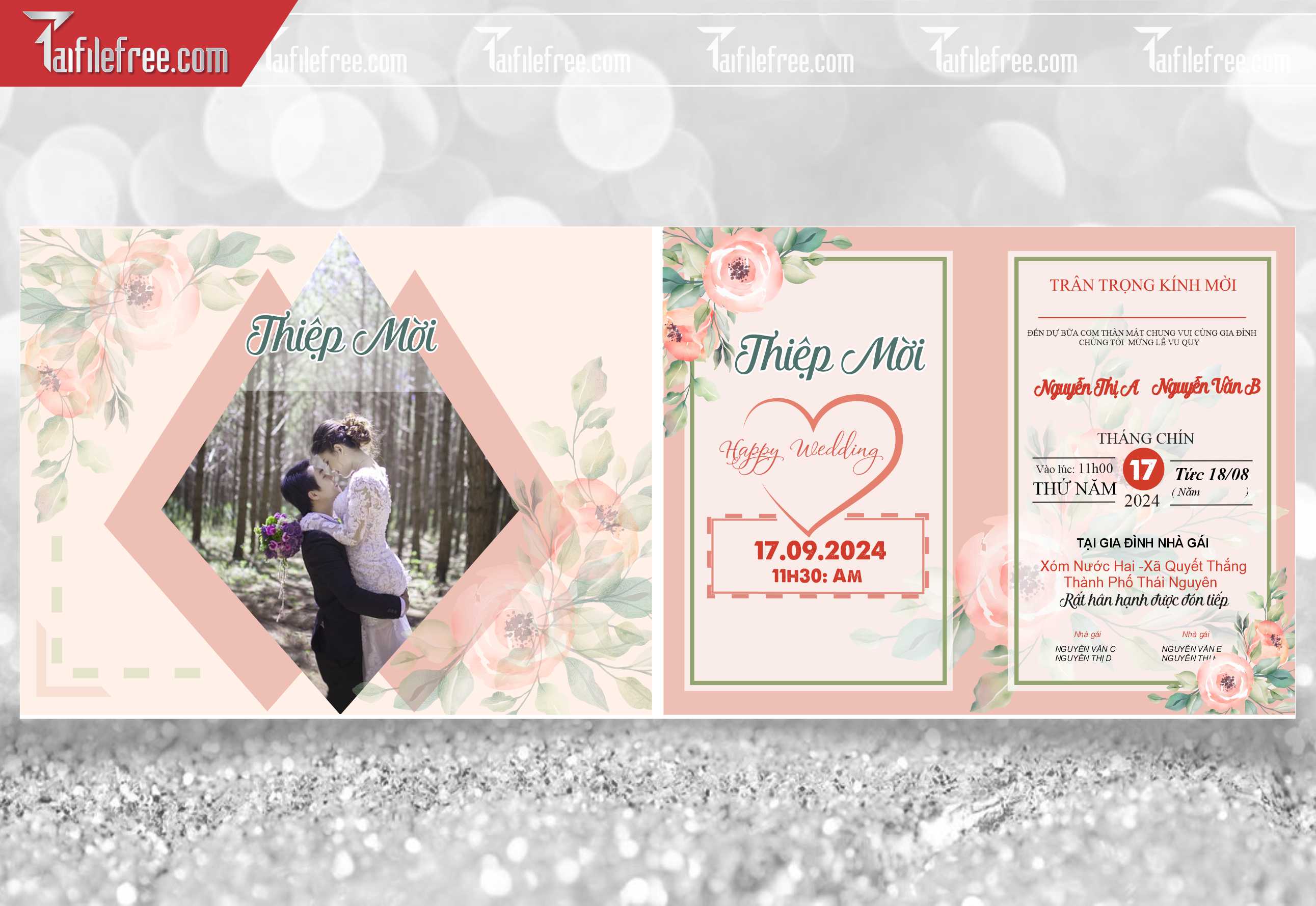 Mẫu Thiệp Cưới Đẹp File Vector_TC13