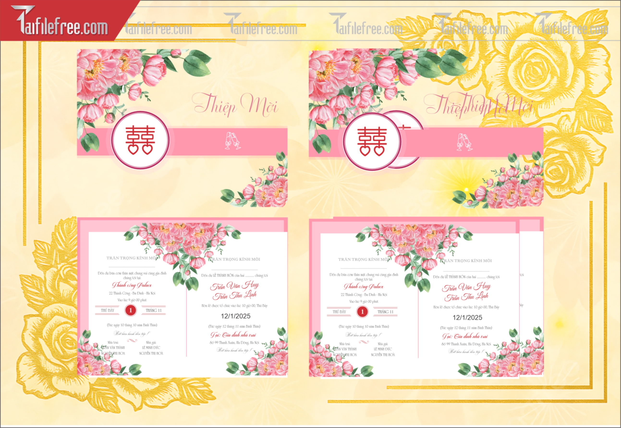 Mẫu Thiệp Cưới Đẹp File Vector_TC135